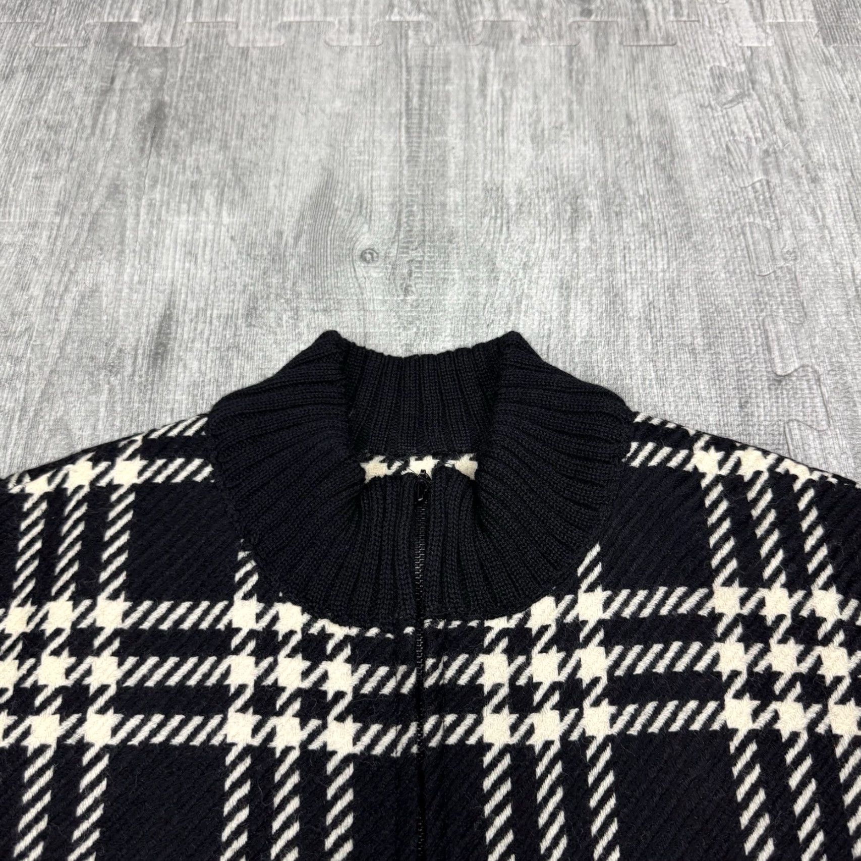 Vintage KATE HILL WOMENS PLAID FULL ZIP BLAZER SIZE 14 BLACK WHITE BUSINESS CLASSIC Size XL / US 12-14 / IT 48-50 - 3 Thumbnail