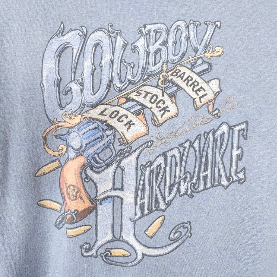 Gildan Gildan Cowboy Hardware T Shirt Mens Large Blue Lock Stock & Barrel Pistol Cowboy Western Bull Riding Rodeo Gun Mens Size US L / EU 52-54 / 3 - 5 Thumbnail