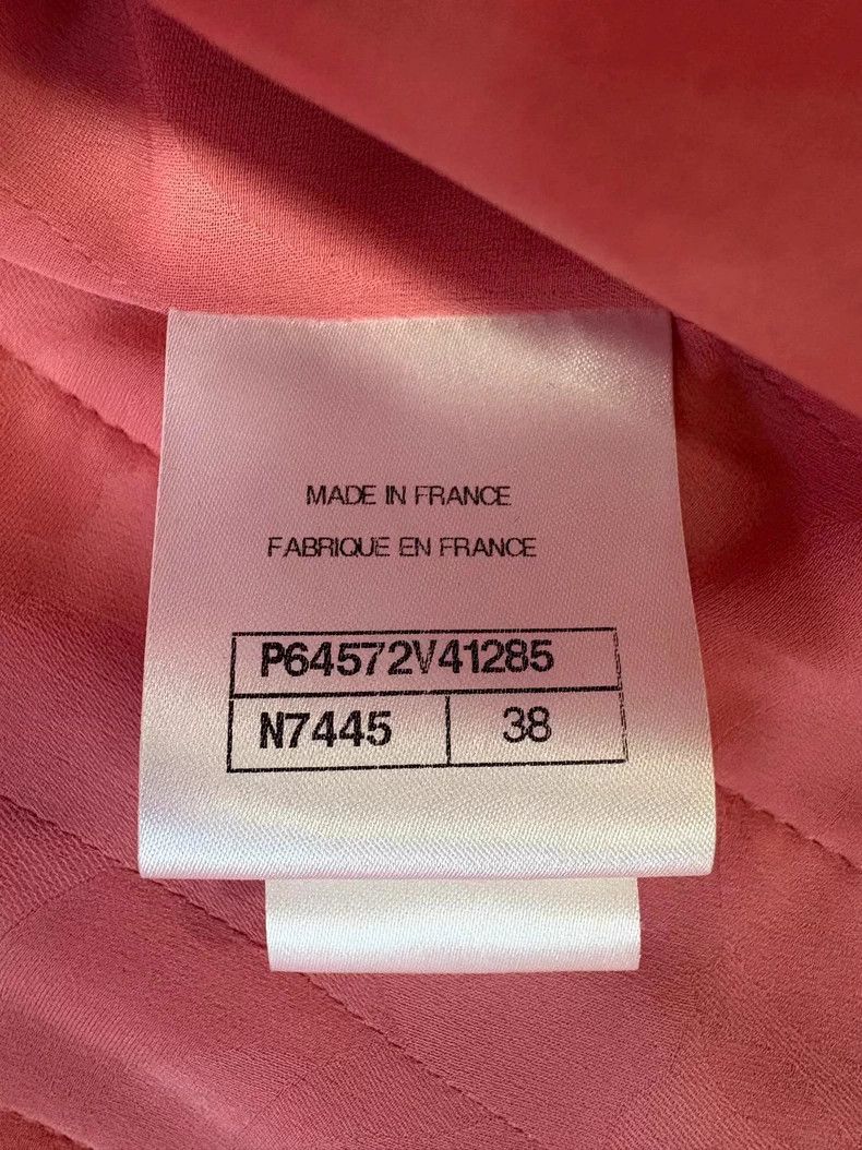 Chanel Chanel 20A pink V-neck four-pocket tassel edge rose gold b Size XS / US 0-2 / IT 36-38 - 8 Thumbnail