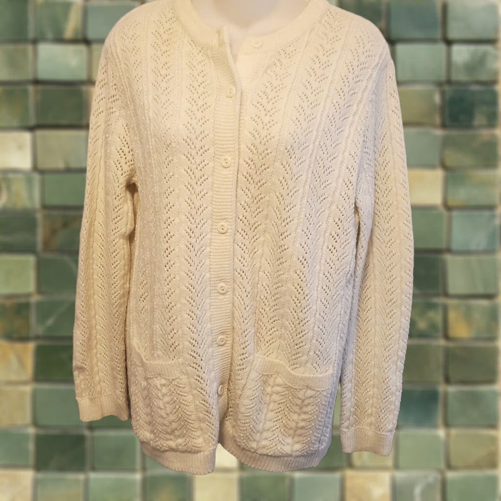 Vintage VINTAGE It's Pure Gould Cardigan Sweater Women's Ivory M Size M / US 6-8 / IT 42-44 - 1 Thumbnail