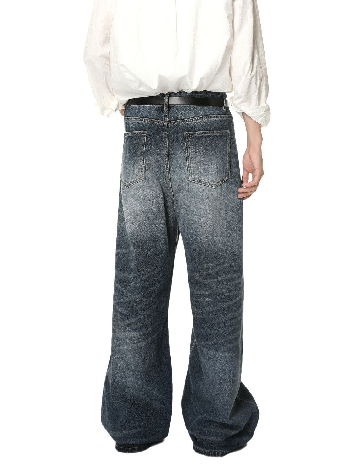 Vintage Men's whiskered washed vintage Vibe wide-leg jeans Size US 32 / EU 48 - 5 Thumbnail