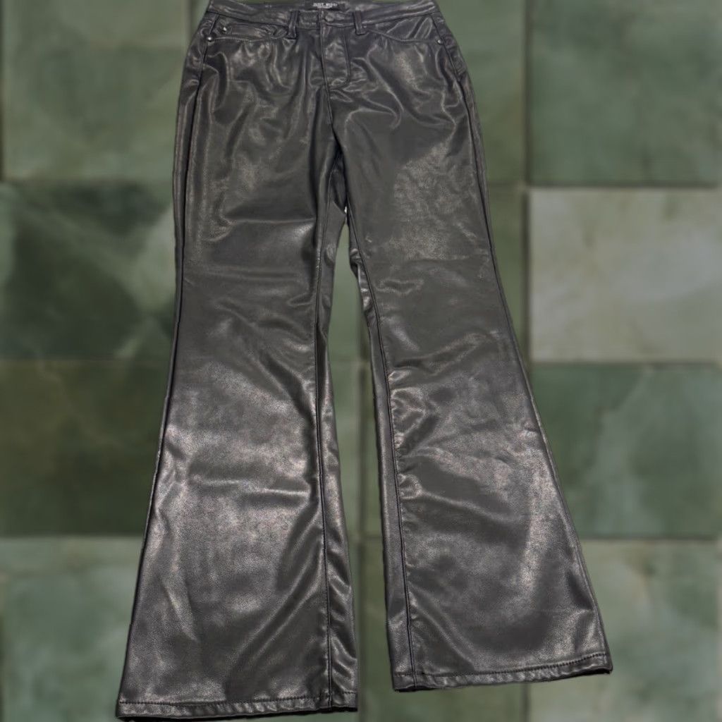 Vintage Judy Blue Faux Leather Bootcut Pants Women Regular 30x32 Black High Rise 7/28 Zip 30 32 Size 30" / US 8 / IT 44 - 1 Thumbnail