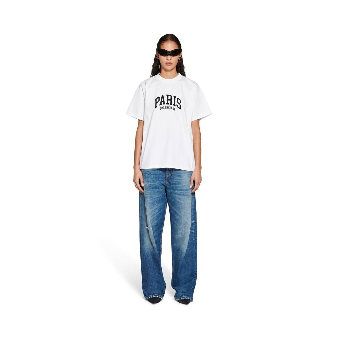 Balenciaga o1mt1gz0724 Cities Paris T-Shirt Medium Fit in White Size XS / US 0-2 / IT 36-38 - 2 Thumbnail