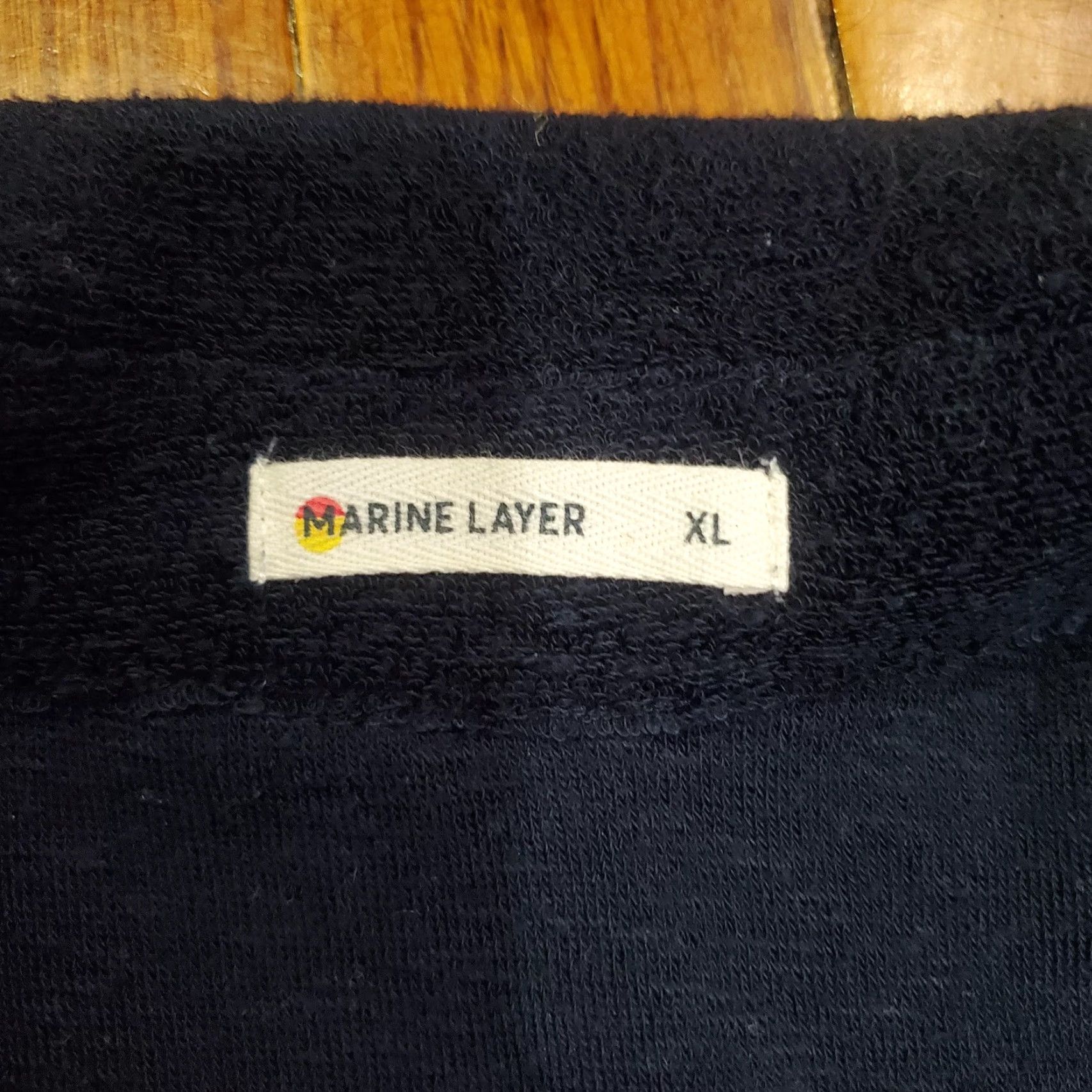 Marine Layer Marine Layer Polo Shirt Mens XL Blue Terry Striped Palm Tree Pocket Tropical Size US XL / EU 56 / 4 - 3 Thumbnail
