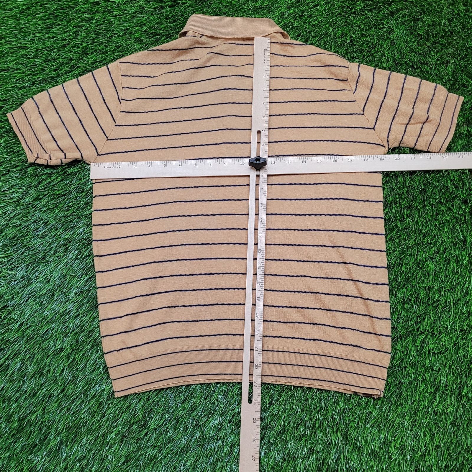 Vintage VTG 70s JCPenney Striped Knit Polo Shirt Womens M Banded Hem Size M / US 6-8 / IT 42-44 - 4 Thumbnail