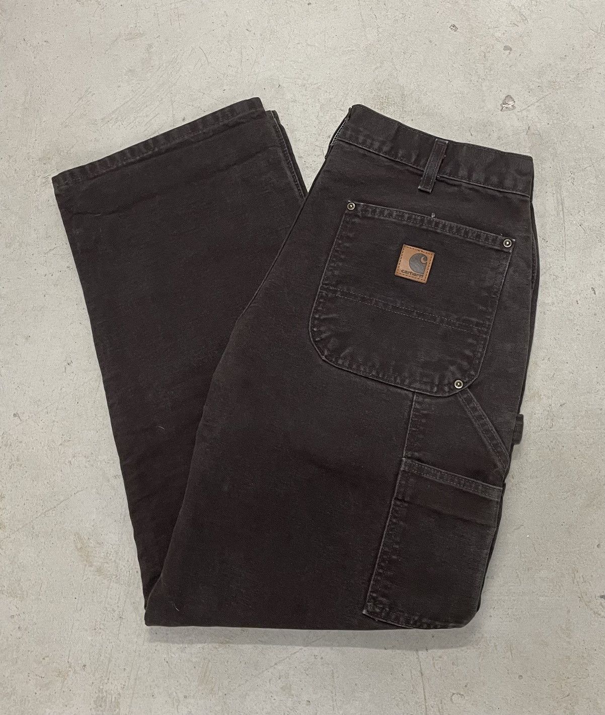 Carhartt × Vintage Crazy Vintage Carhartt Chocolate Brown Double Knee Pants 90s Size US 32 / EU 48 - 1 Thumbnail