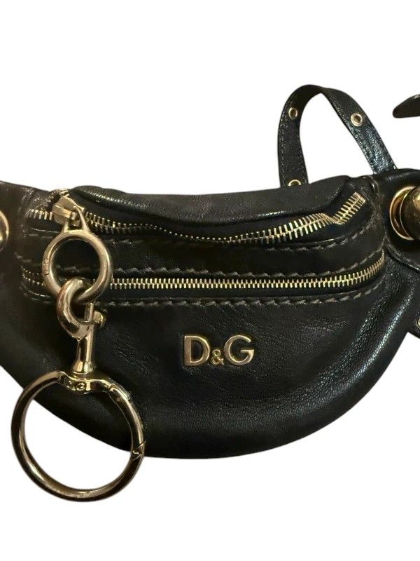 Dolce & Gabbana D&G Black Leather Mini Bag with Gold Hardware, Early 2000s Size ONE SIZE - 4 Thumbnail