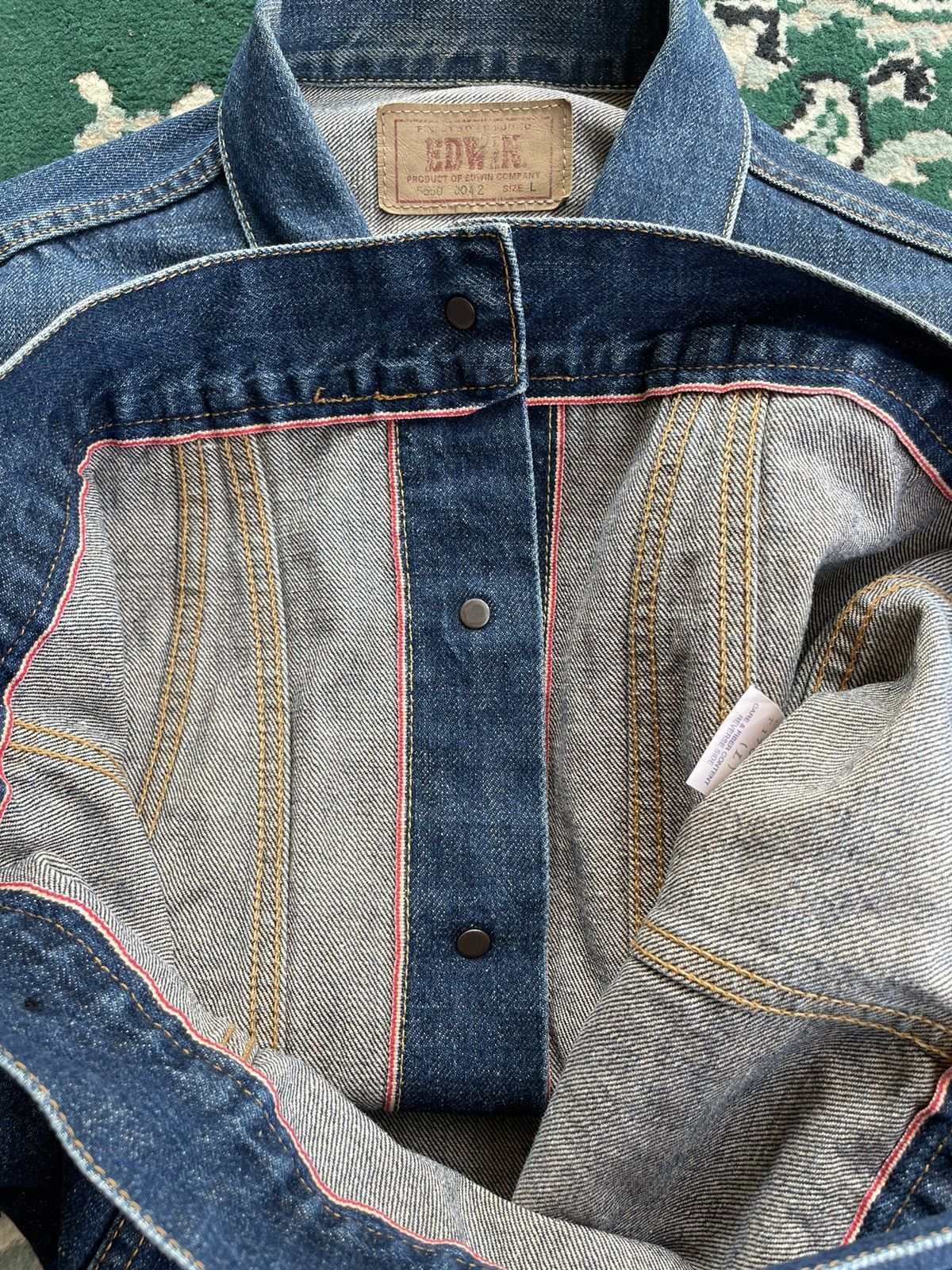 Edwin × Japanese Brand Edwin 5550 truker jacket redline selvedge Size US L / EU 52-54 / 3 - 5 Thumbnail