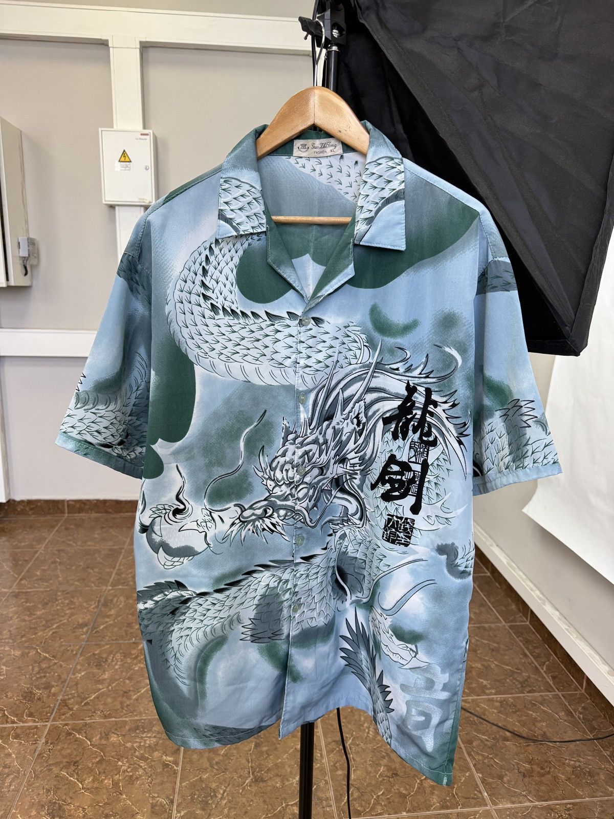Japanese Brand 🇯🇵 Vintage 90s Japan Dragon Anime Style Shirt Samurai Retro Size US XL / EU 56 / 4 - 1 Thumbnail