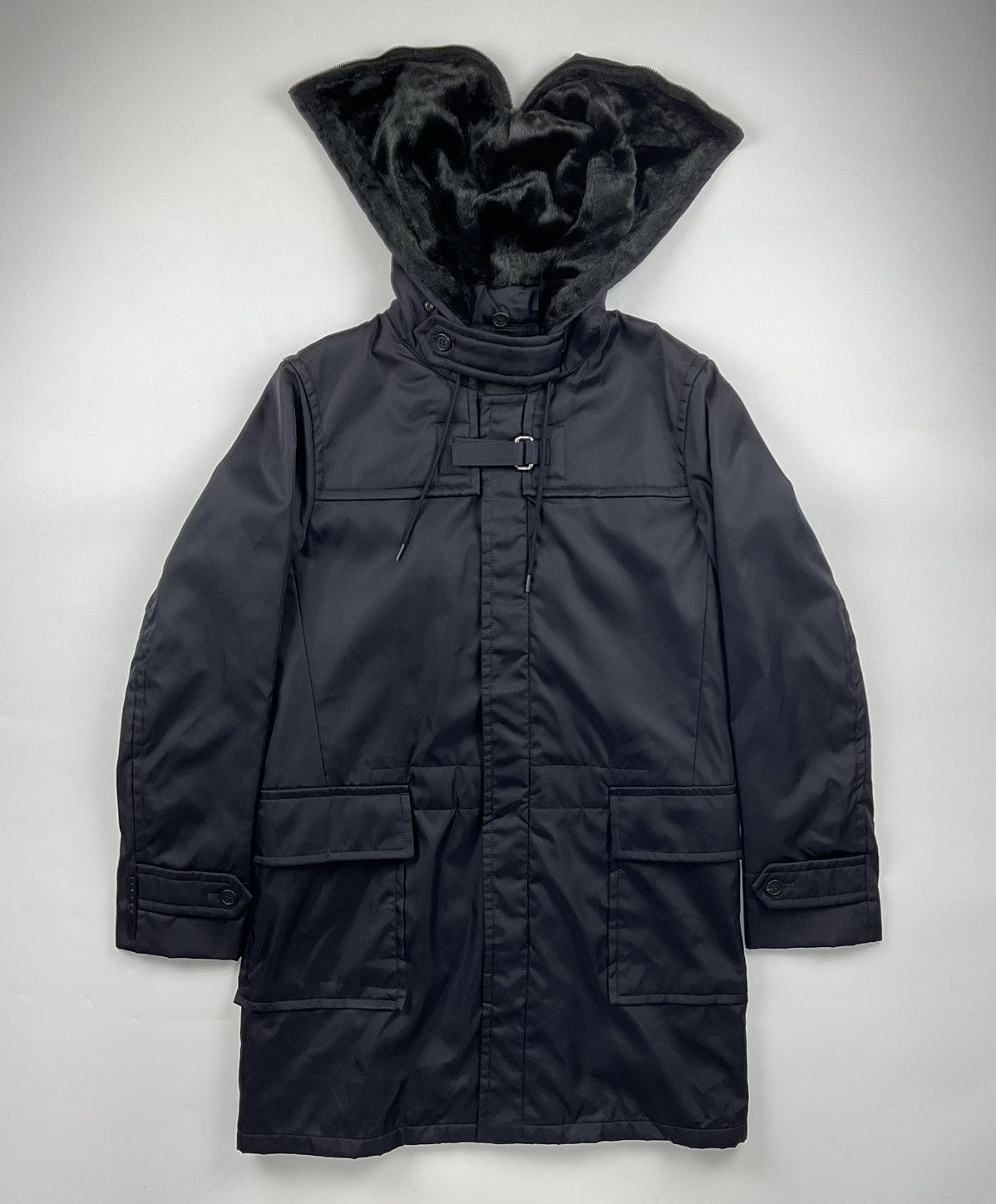 Prada Prada BLack Tab Fur Hood Utility Jacket Size US M / EU 48-50 / 2 - 13 Thumbnail