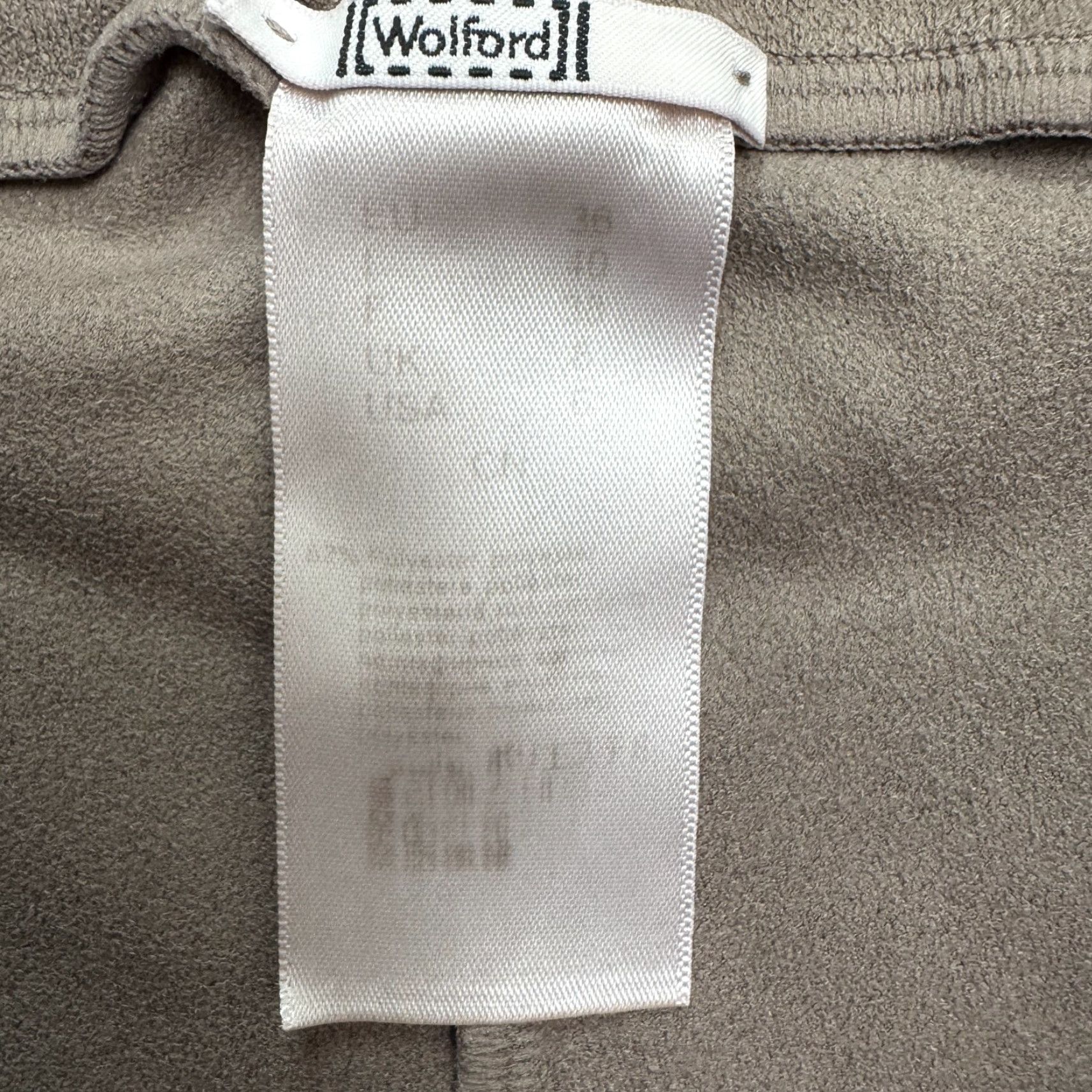 Wolford Wolford Estella Faux Suede Leggings Womens 38 US 6 Taupe Gray Velour Stretch Size 28" / US 6 / IT 42 - 5 Thumbnail