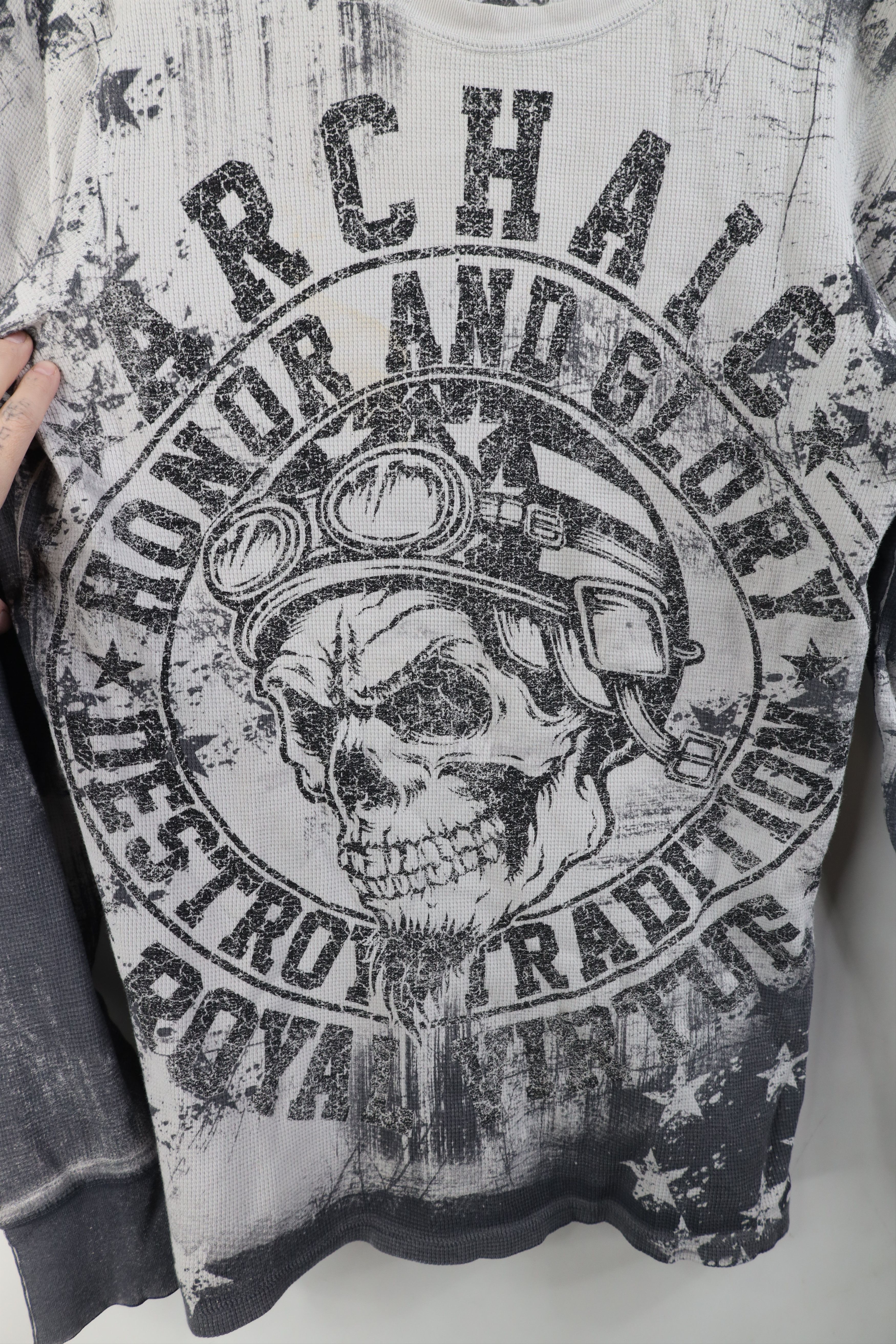 Affliction Vintage Affliction Thermal Waffle Knit Long Sleeve T-Shirt Size US M / EU 48-50 / 2 - 4 Thumbnail