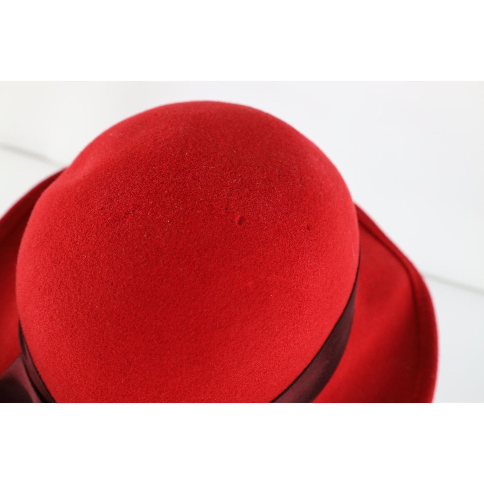 Vintage Vintage 80s 90s Felt Wool Satin Ribbon Bowtie Cloche Hat Size ONE SIZE - 3 Thumbnail