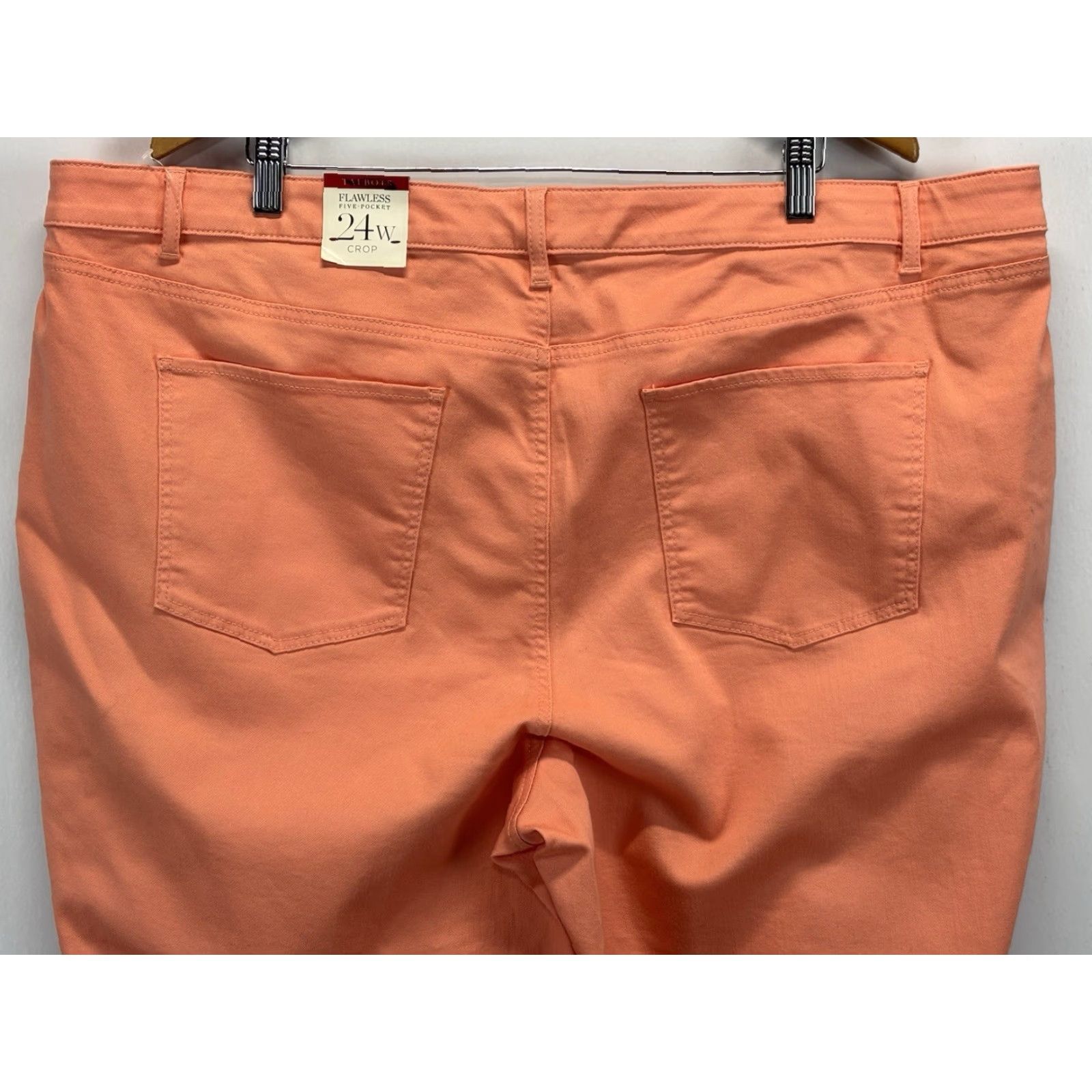Talbots Talbots Pants Women’s 24W Plus Peach Denim Cropped Five Pocket Solid Cotton Blend Denim Size 42" / US 20 - 4 Thumbnail