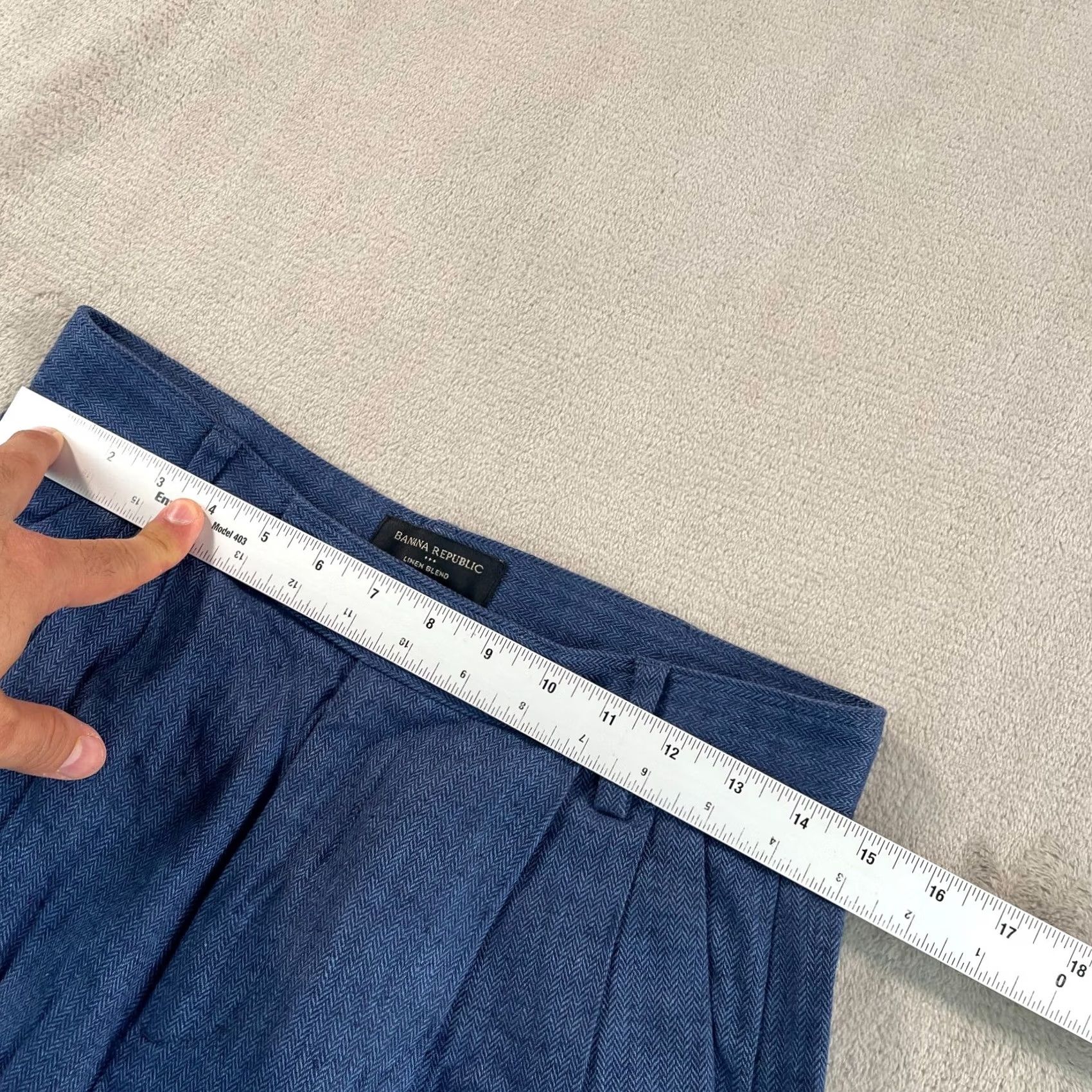 Banana Republic Banana Republic Linen-Blend Wide-Leg Pleated Trouser Women 4 Blue NWOT 00 Size 27" / US 4 / IT 40 - 5 Thumbnail