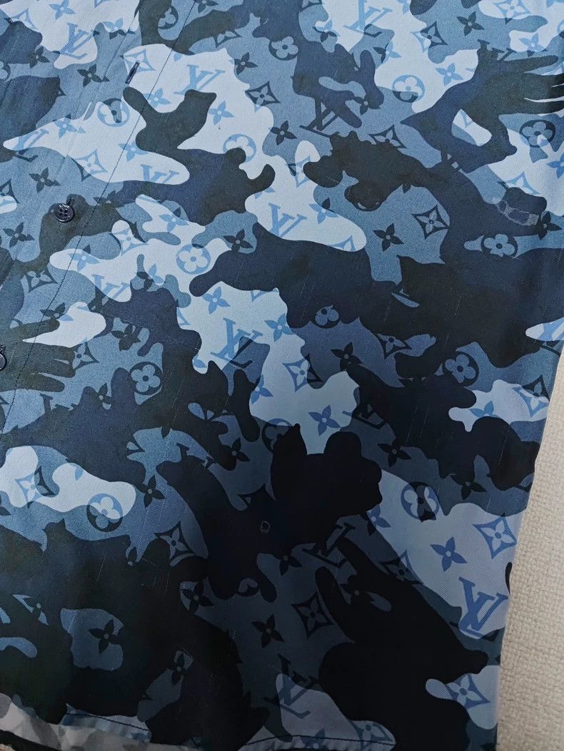 Louis Vuitton Louis Vuitton Camouflage Logo-printed mulberry silk long-s Size US XL / EU 56 / 4 - 5 Thumbnail