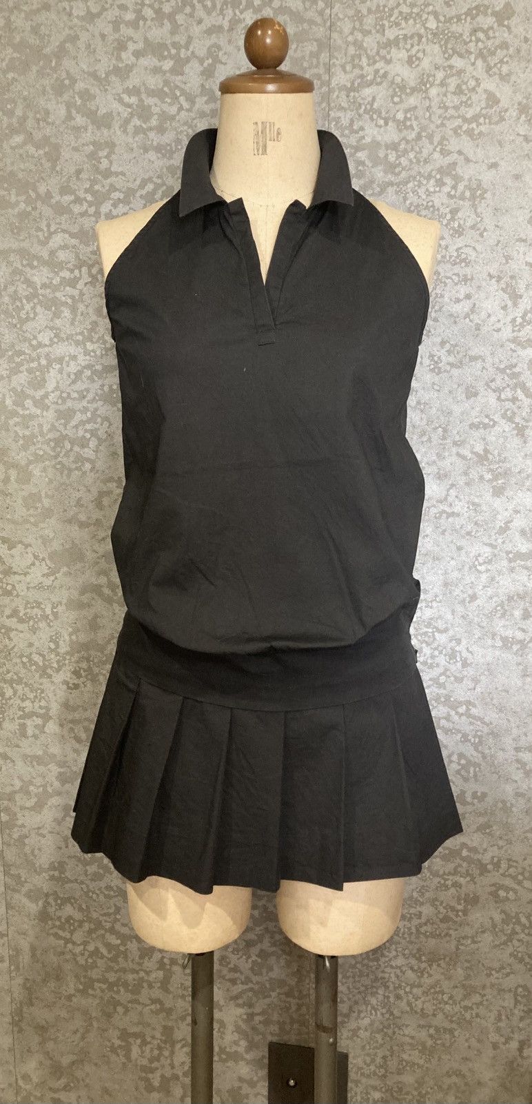 Japanese Brand 2000s Runway Black Sleeveless Collar Top Y2K Size S / US 4 / IT 40 - 4 Thumbnail