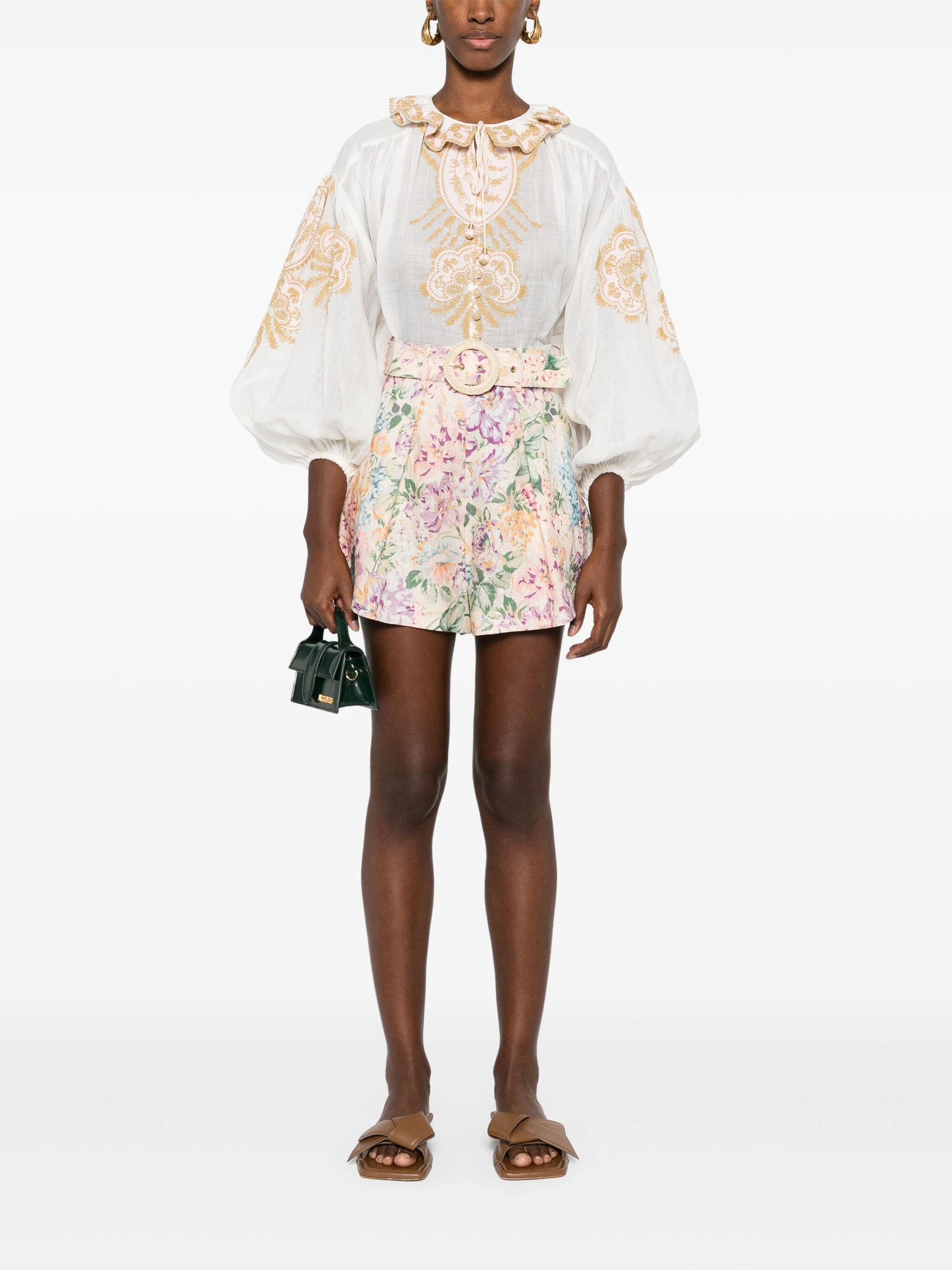 Zimmermann o1s22i1n1024 Ramie Blouse in White Size M / US 6-8 / IT 42-44 - 1 Thumbnail