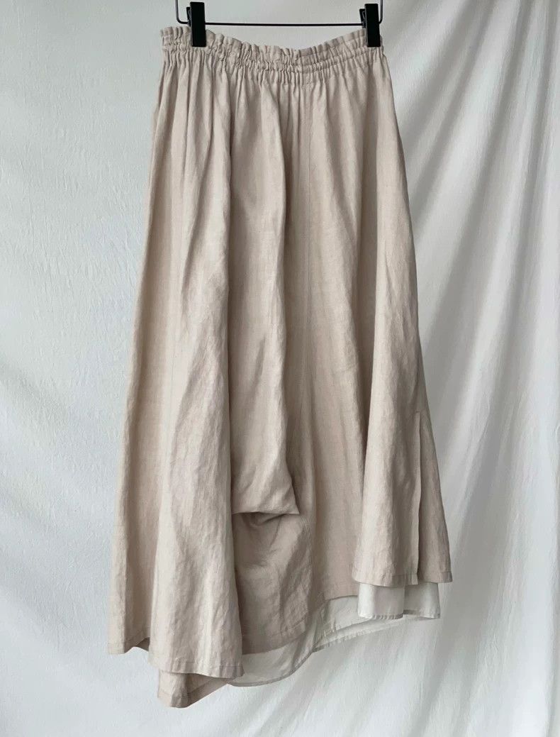Yohji Yamamoto yohji yamamotoPure linen asymmetric wide-leg pants 2503-Nex Size 25" / US 0 / IT 36 - 9 Thumbnail