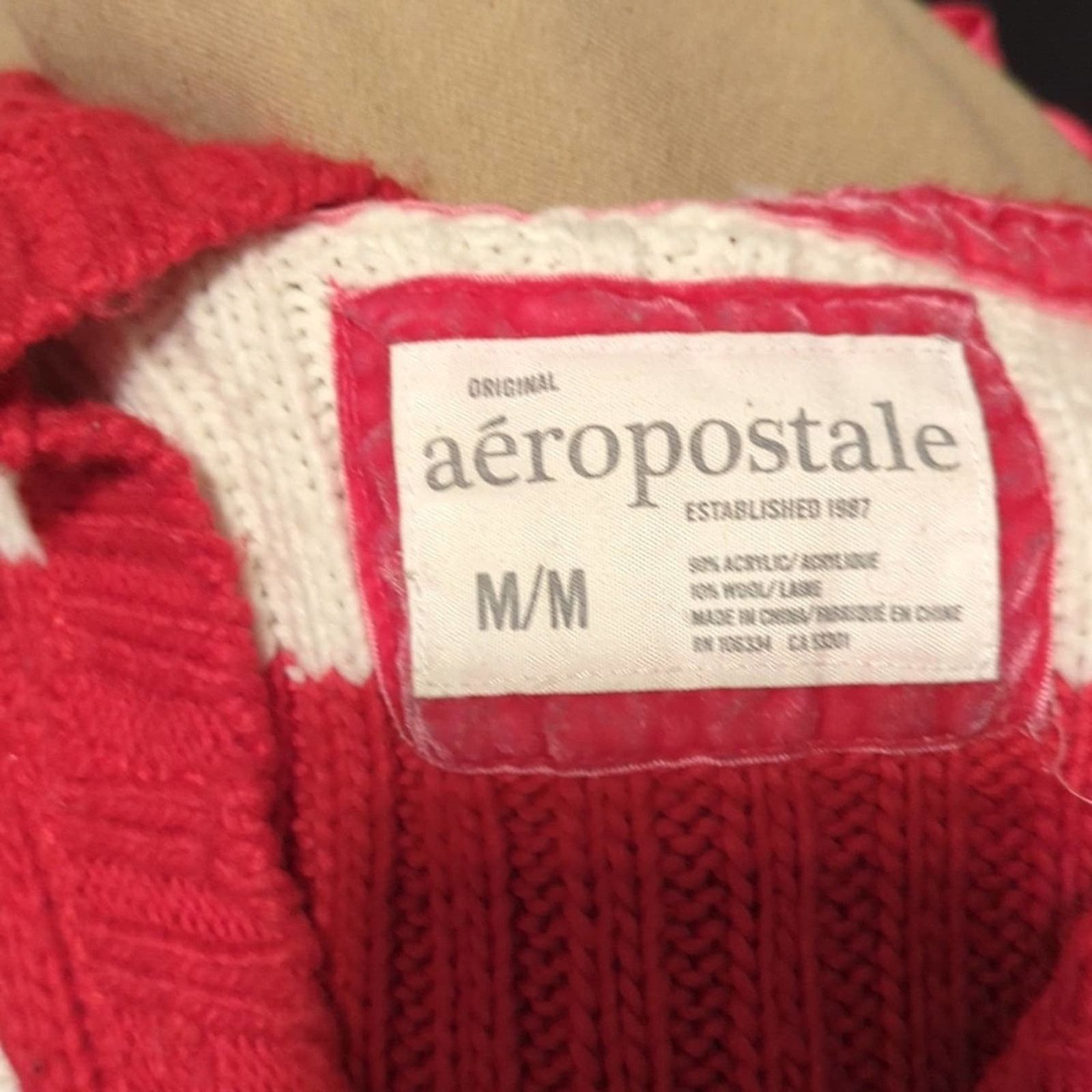 Aeropostale Aeropostale Y2K Hooded Striped Cable Knit Sweater - M Size M / US 6-8 / IT 42-44 - 4 Thumbnail