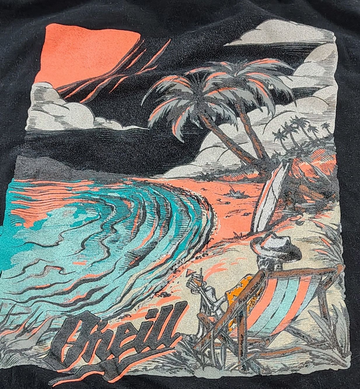 O'Neill Men's 90's Vintage Large Black O'Neil Surfing T-Shirt Size US L / EU 52-54 / 3 - 3 Thumbnail