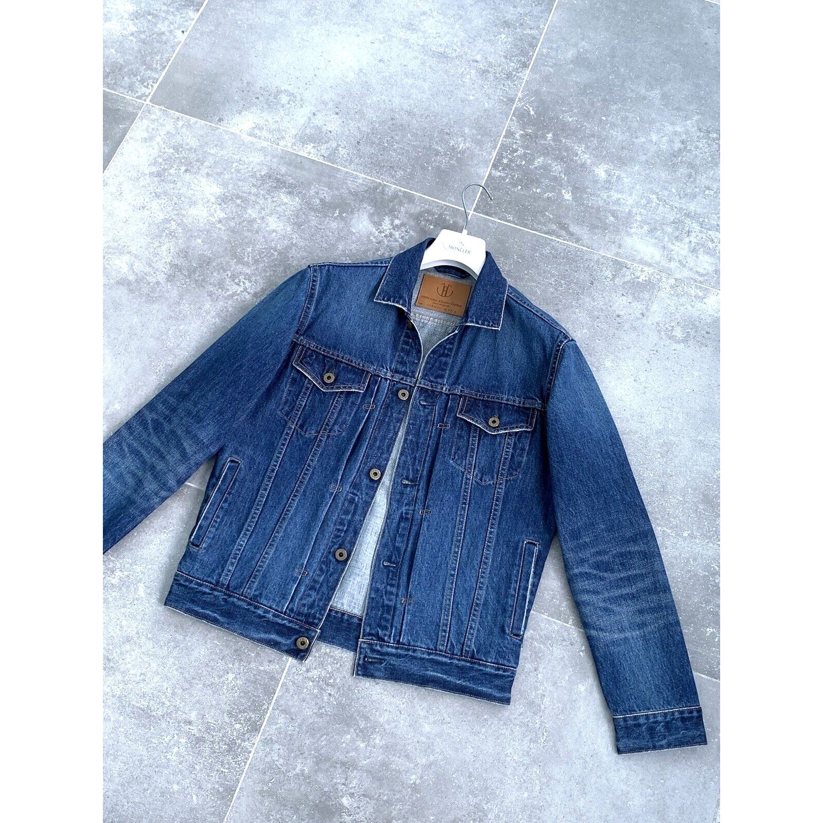 Japan Blue × Japanese Brand Men's JAPAN BLUE JEANS Denim Trucker Jacket Bomber Coat S-M Size US M / EU 48-50 / 2 - 2 Thumbnail
