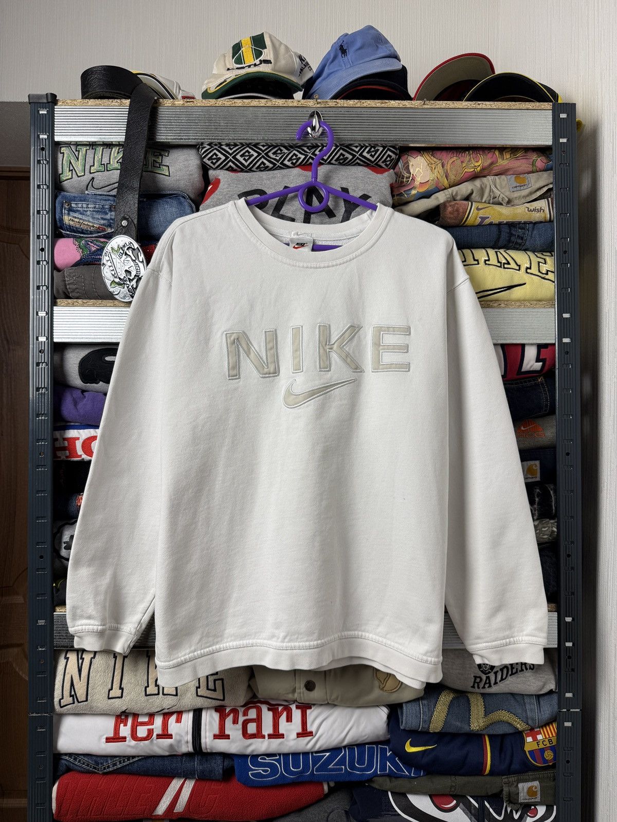 Nike Nike Vintage Sweatshirt Big Logo Swoosh 90s Size US L / EU 52-54 / 3 - 1 Thumbnail