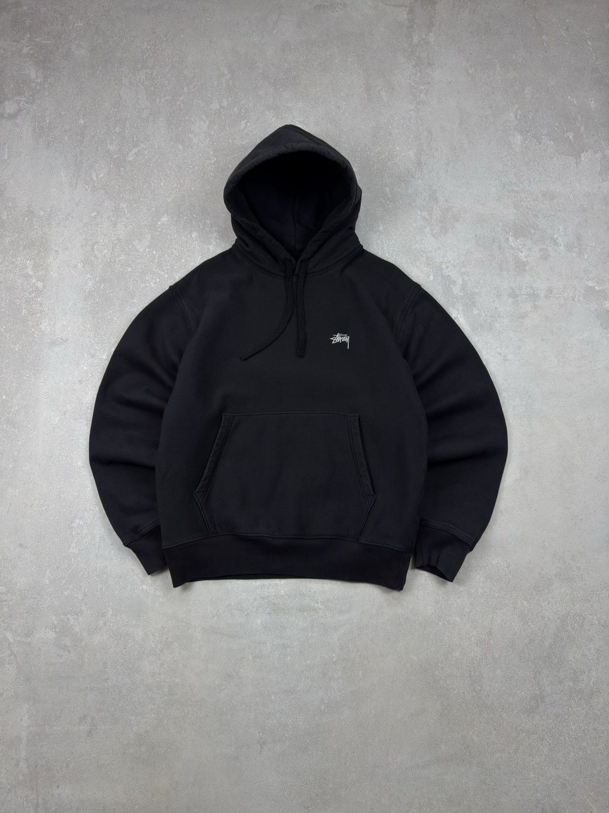 Stussy Stussy Basic Stock Logo Black Washed Hoodie Long Sleeve Size US M / EU 48-50 / 2 - 1 Thumbnail