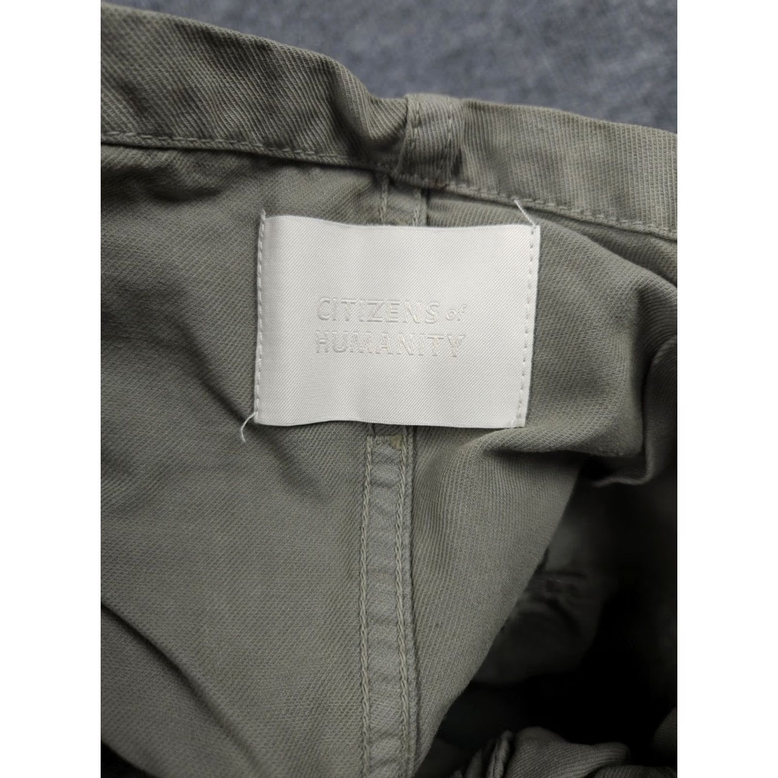 Citizens Of Humanity Citizens of Humanity Pants Wide Leg Cropped Paper Bag High Waist Green 24 Linen Blend Casual Workwear Travel Size ONE SIZE - 5 Thumbnail