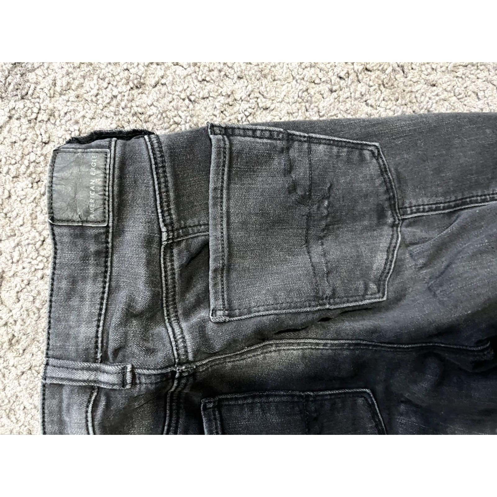 American Eagle Outfitters AMERICAN EAGLE High Rise Distressed Jegging Black Jeans Women Size 6 Regular Ankle Zip Size 28" / US 6 / IT 42 - 5 Thumbnail