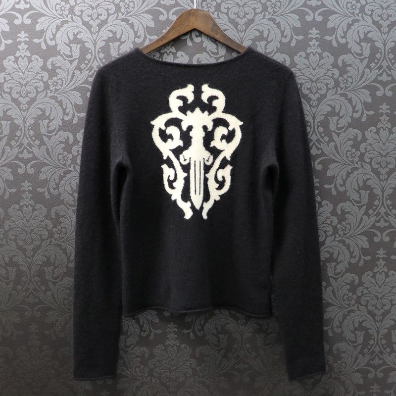 image of Chrome Hearts Cashmere Dagger Knit Sweater in Black, Women's (Size Large)