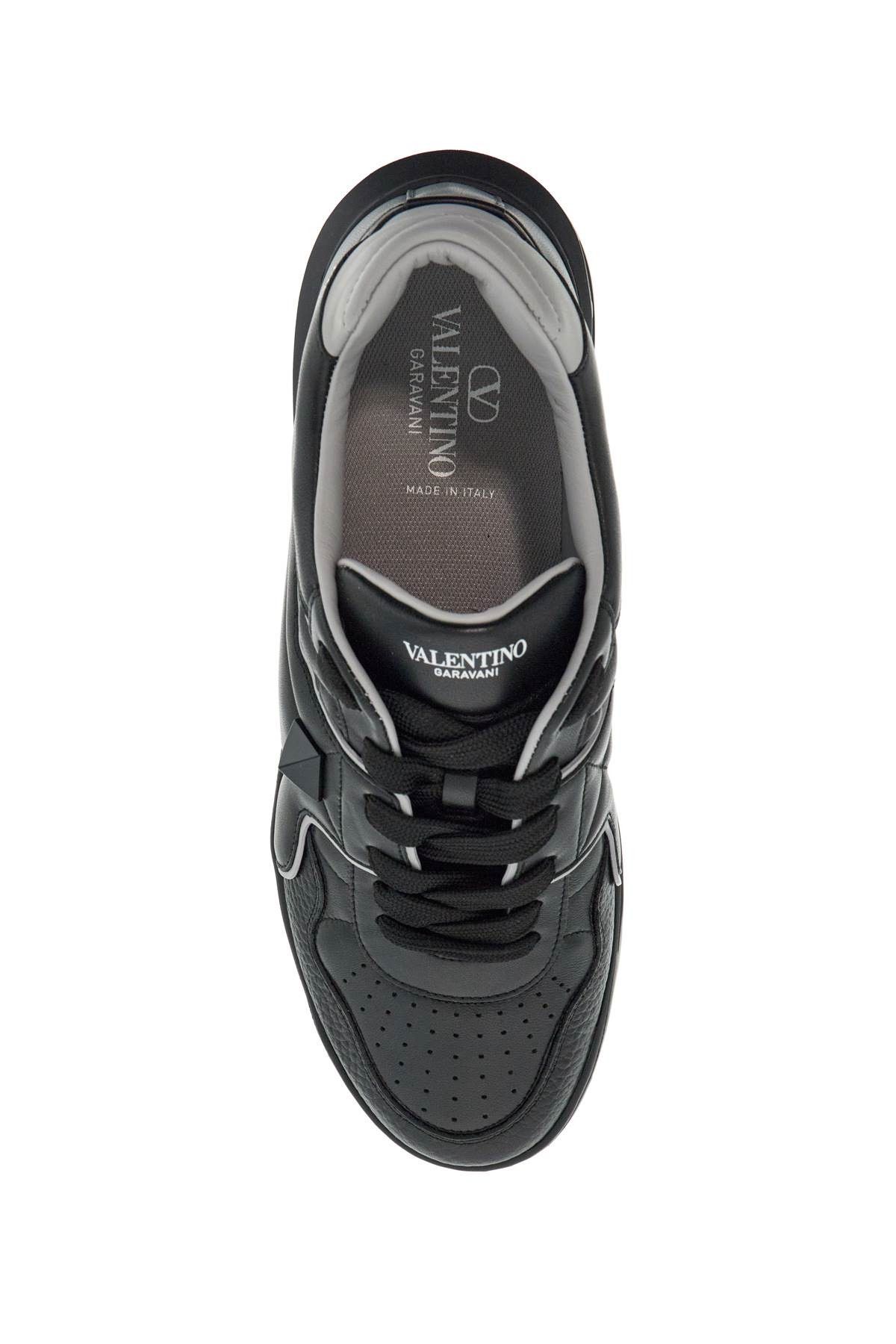 Valentino o1s22i1n1224 One Stud Low-Top Sneakers in Black Grey Size US 7 / EU 40 - 2 Thumbnail
