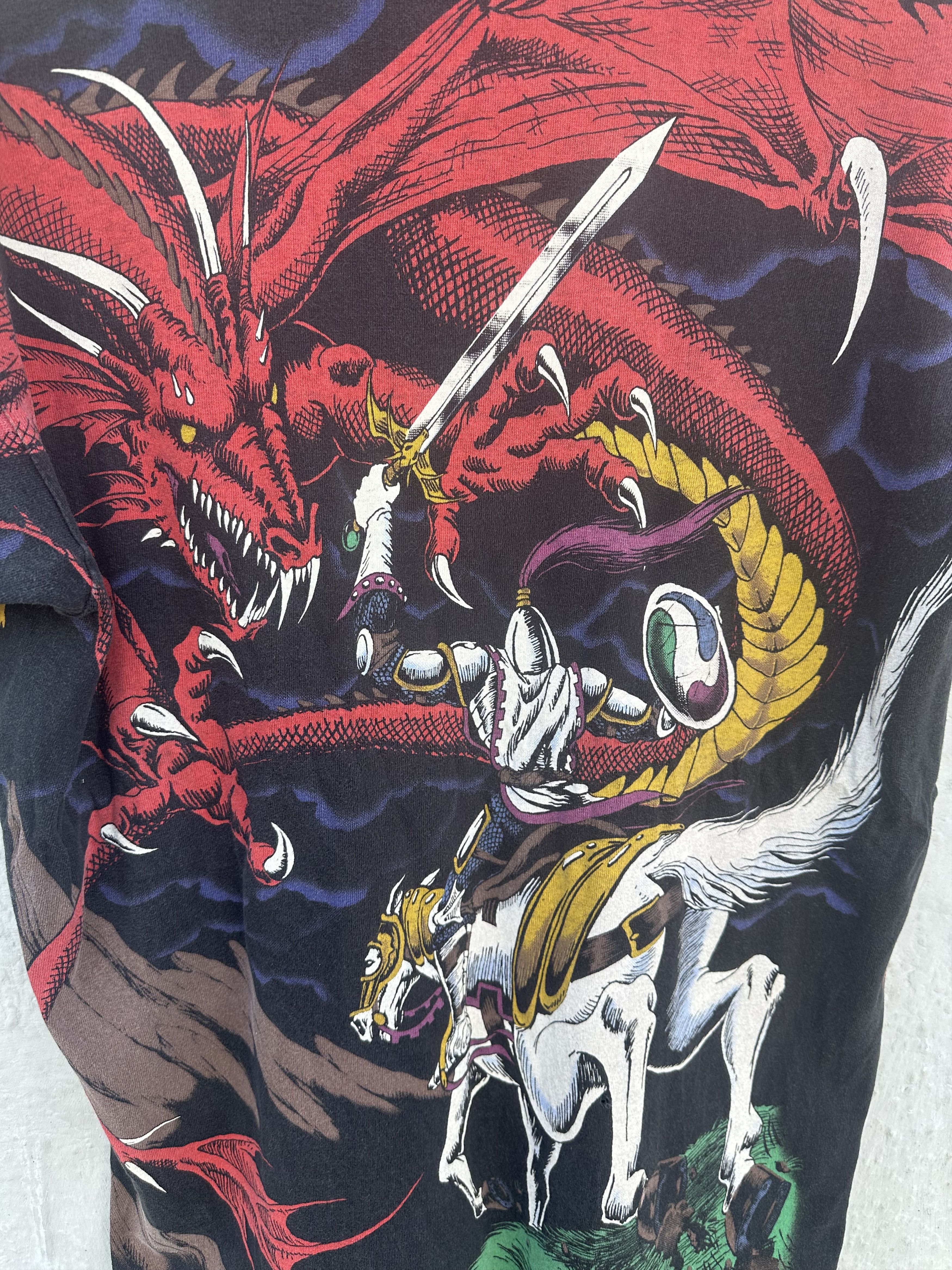 Liquid Blue 🔥 Rare 1993 Liquid Blue Dragon vs Knight Vintage T-Shirt Size US L / EU 52-54 / 3 - 9 Thumbnail