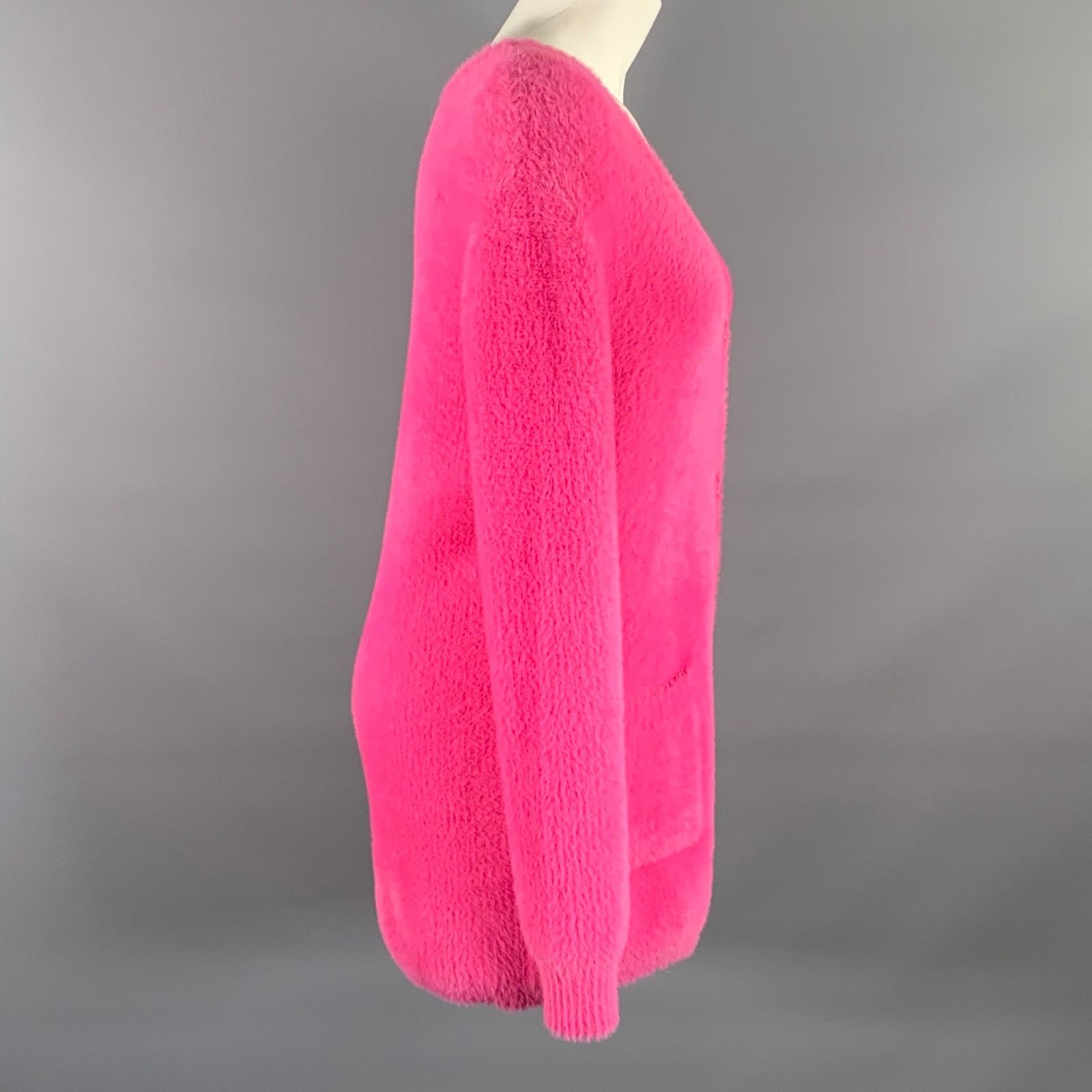 SER.O.YA SER.O.YA Size XS Pink Nylon Knitted Buttoned Cardigan Size XS / US 0-2 / IT 36-38 - 2 Thumbnail