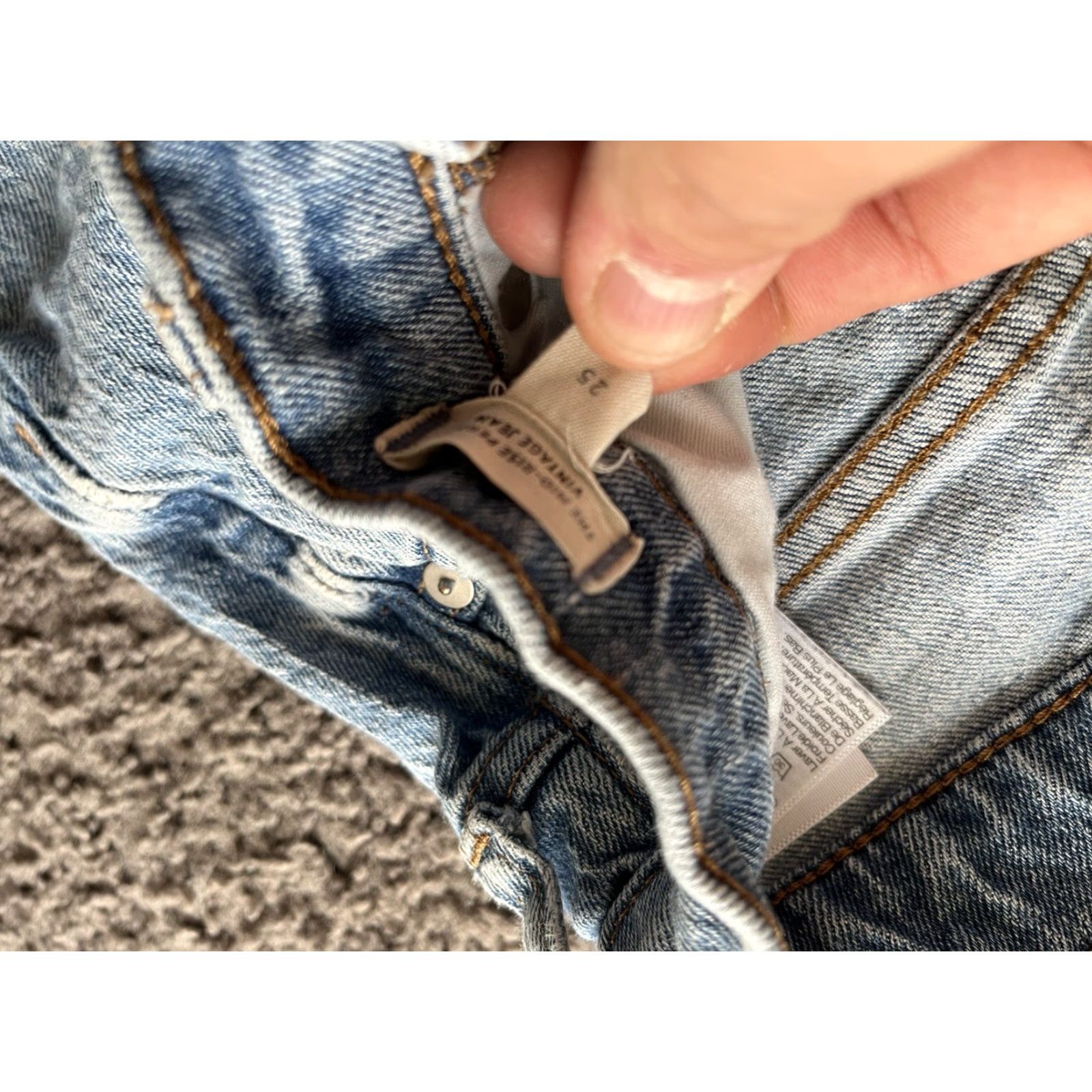 Madewell Madewell Jeans Womens Blue 25x25 Stretch Raw Hem Cut Off Distressed Regular Size 25 Color Blue Size 42" / US 20 - 6 Thumbnail