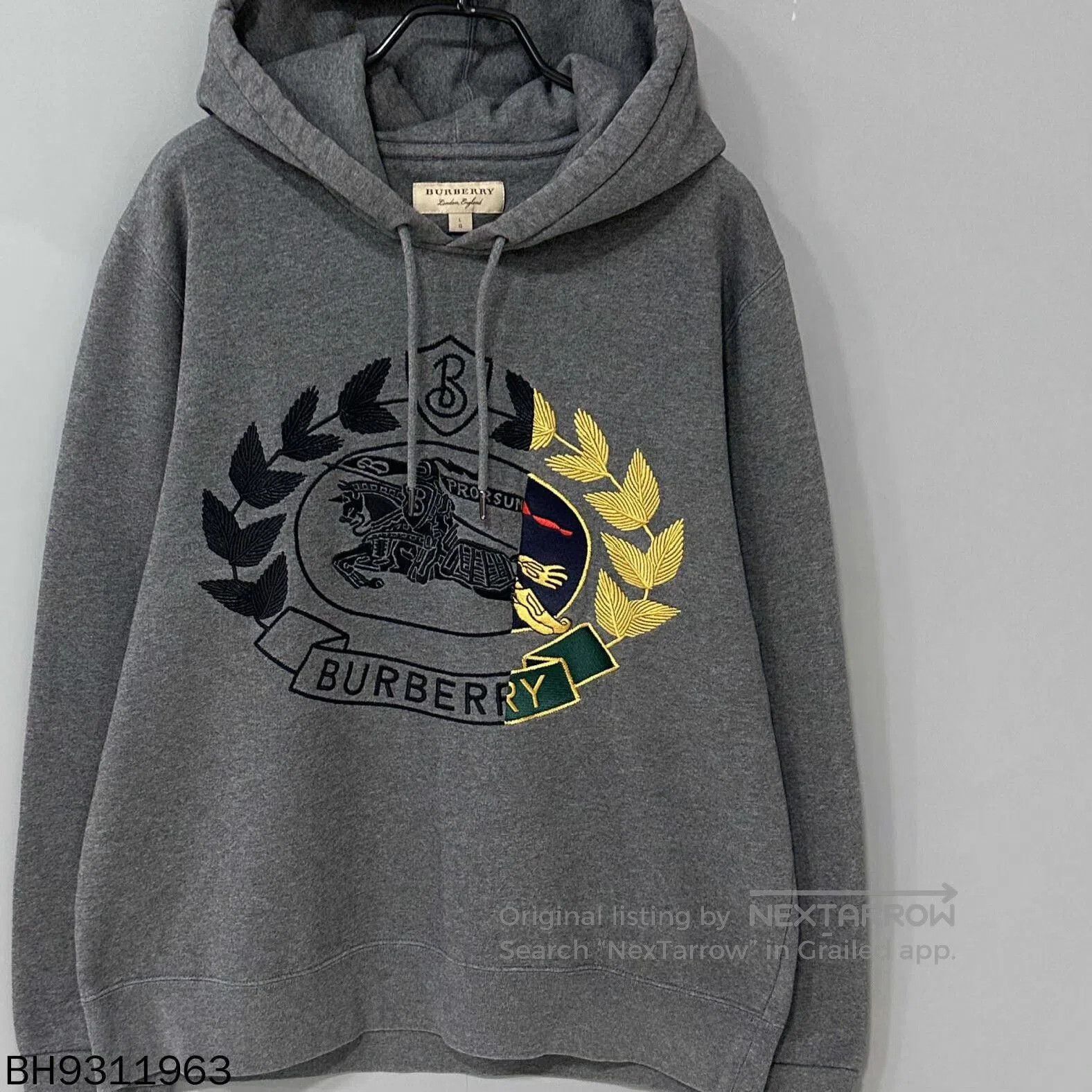 Burberry burberry embroidered logo hoodie in gray. Size US L / EU 52-54 / 3 - 3 Thumbnail