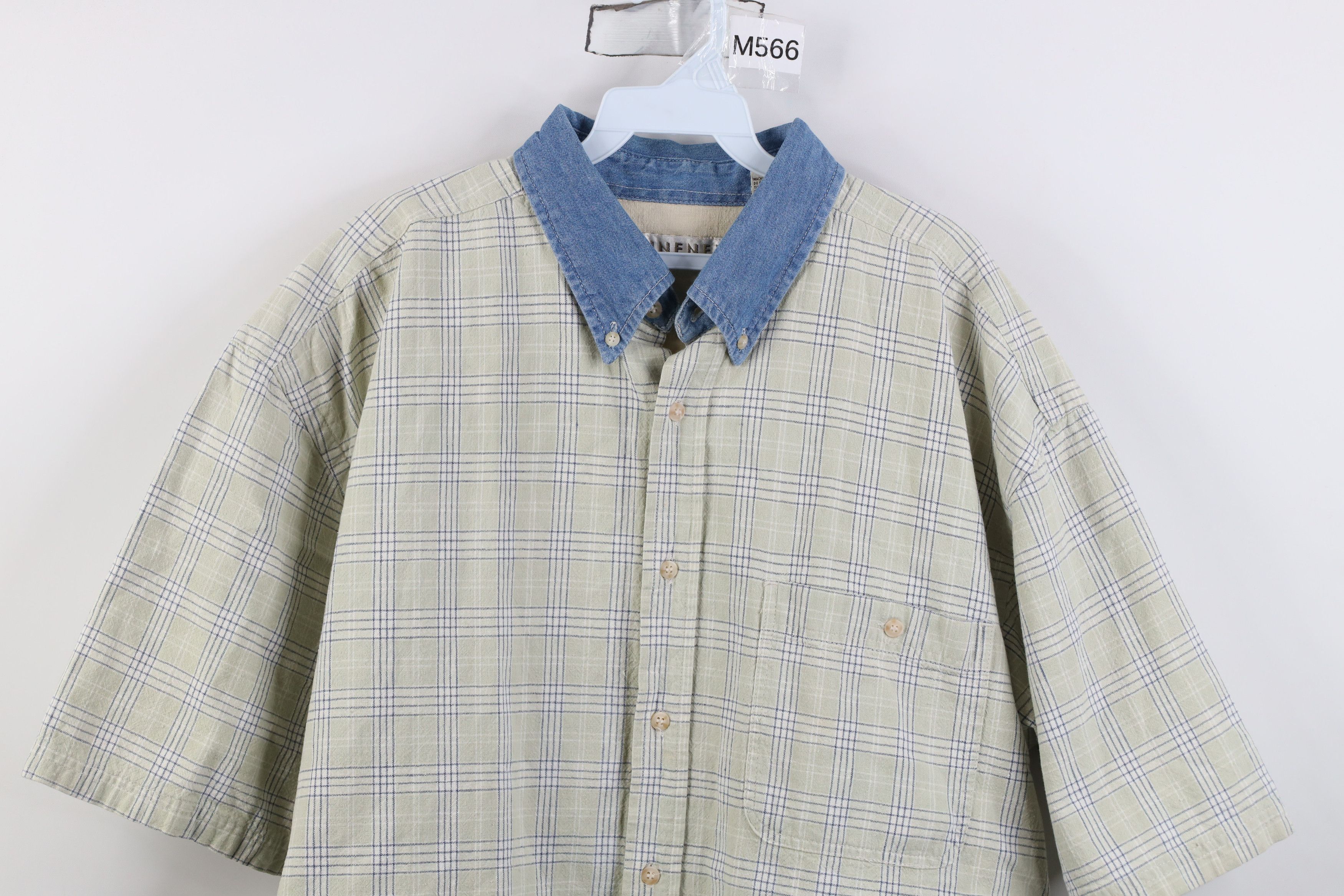 Vintage Vintage 90s Streetwear Blend Denim Collar Button Down Shirt Size US XL / EU 56 / 4 - 2 Thumbnail