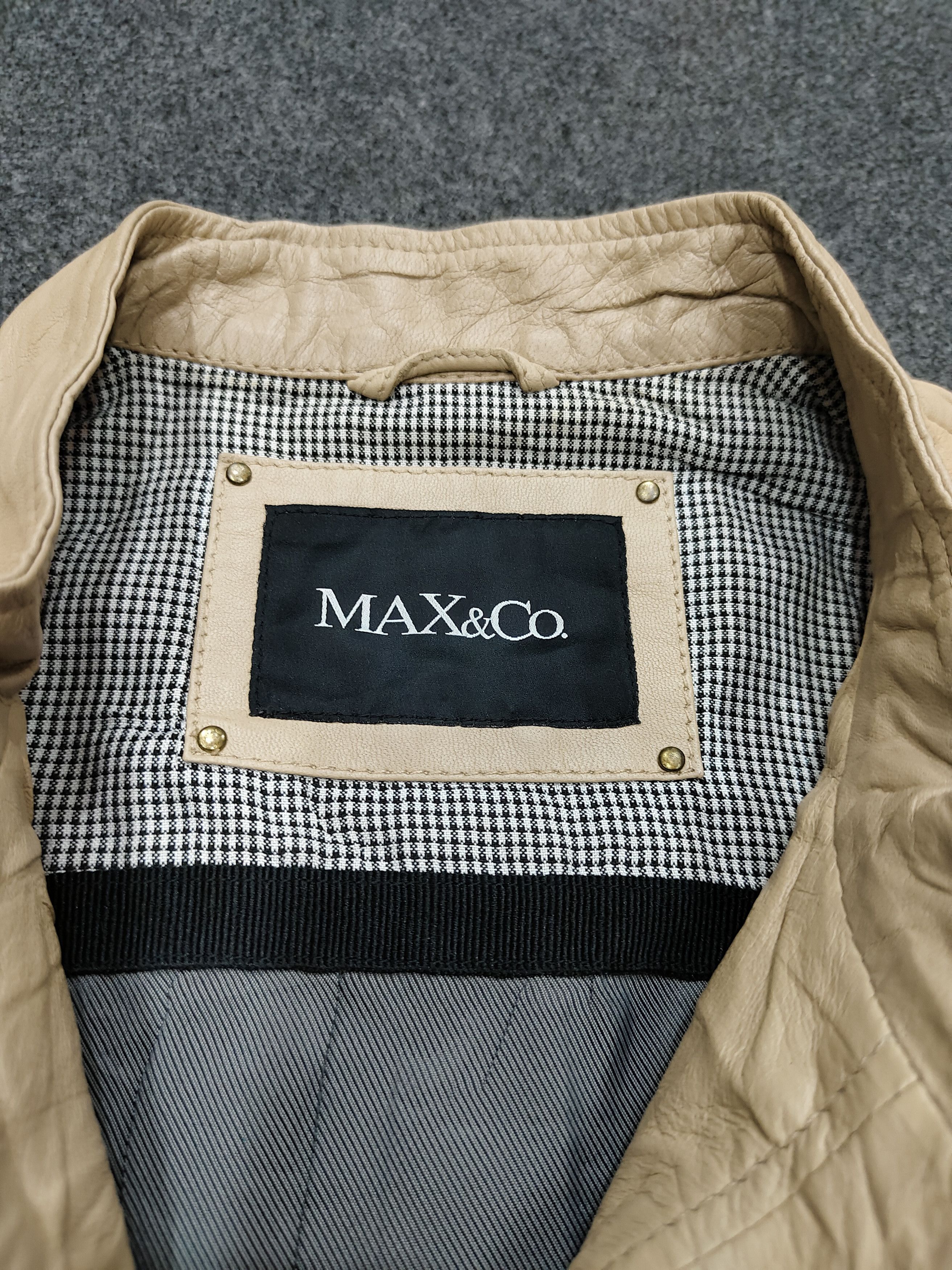 MAX&Co. 00s Max&co- Minimal Cropped Moto Biker Leather Jacket Size M / US 6-8 / IT 42-44 - 10 Thumbnail