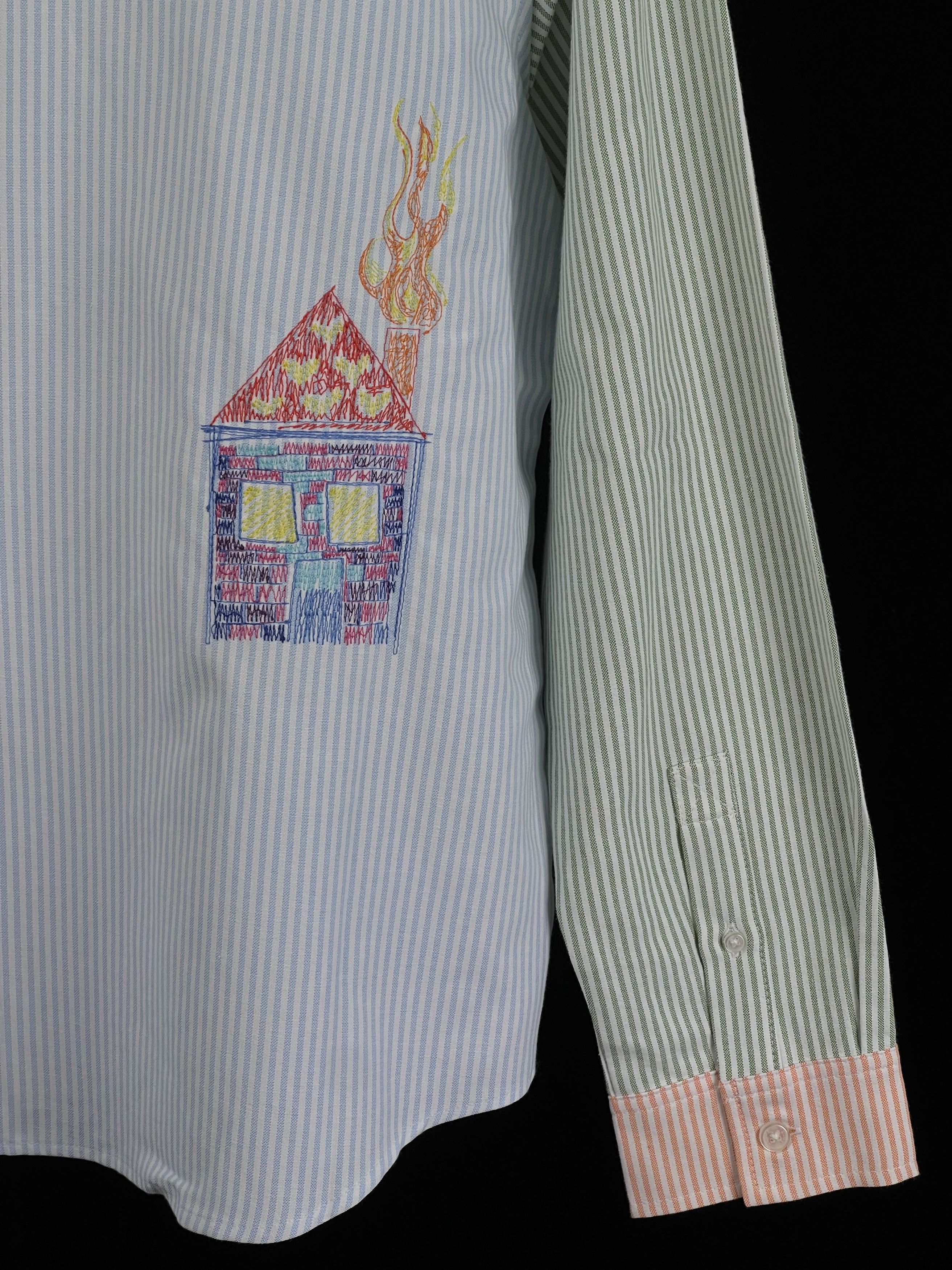 Teddy Fresh Brand New Doodle Pinstripe Shirt Embroidery Hila Klein Size US M / EU 48-50 / 2 - 8 Thumbnail