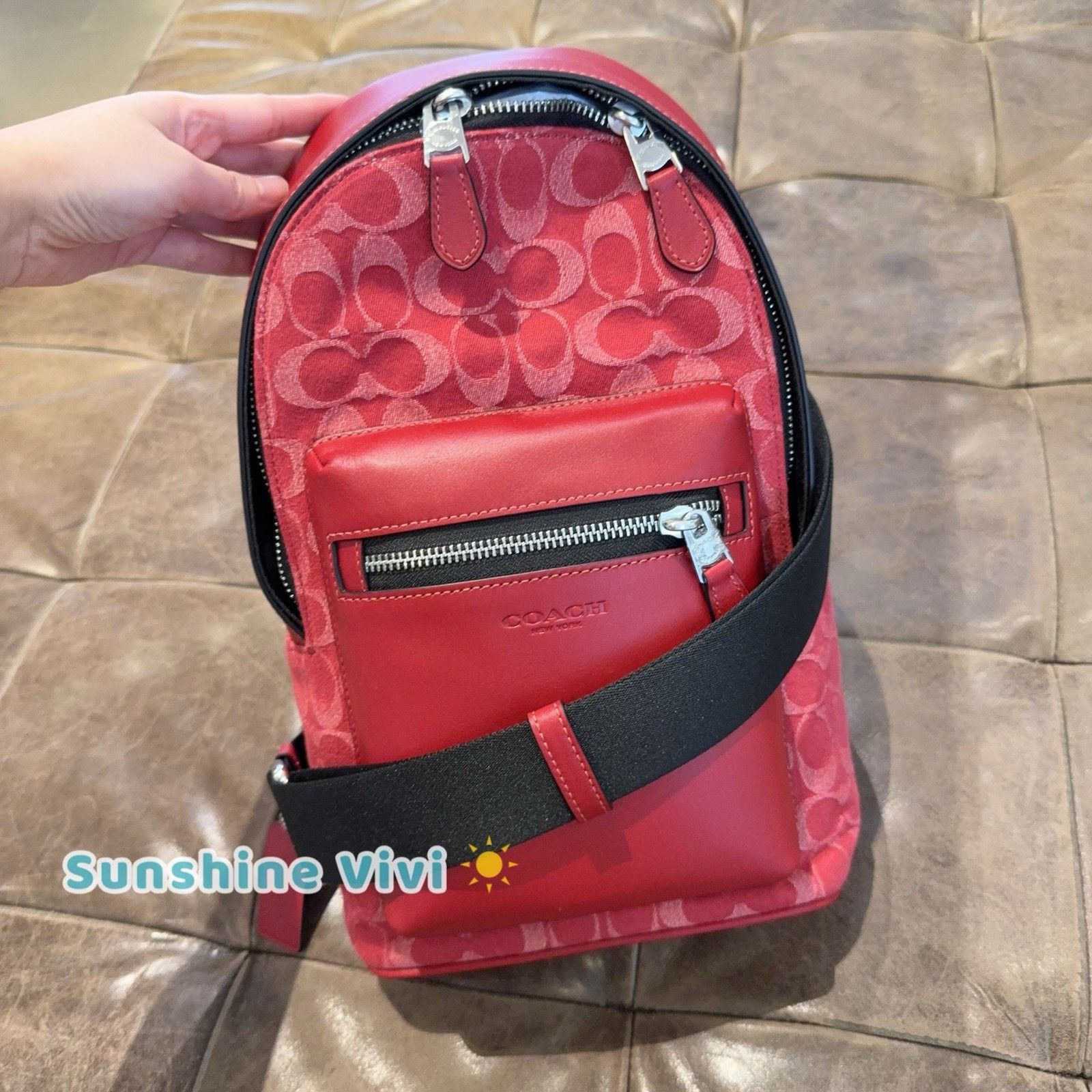 Coach NWT Coach MEN'S West Pack Denim CDC50 Ruby Red Size ONE SIZE - 7 Thumbnail