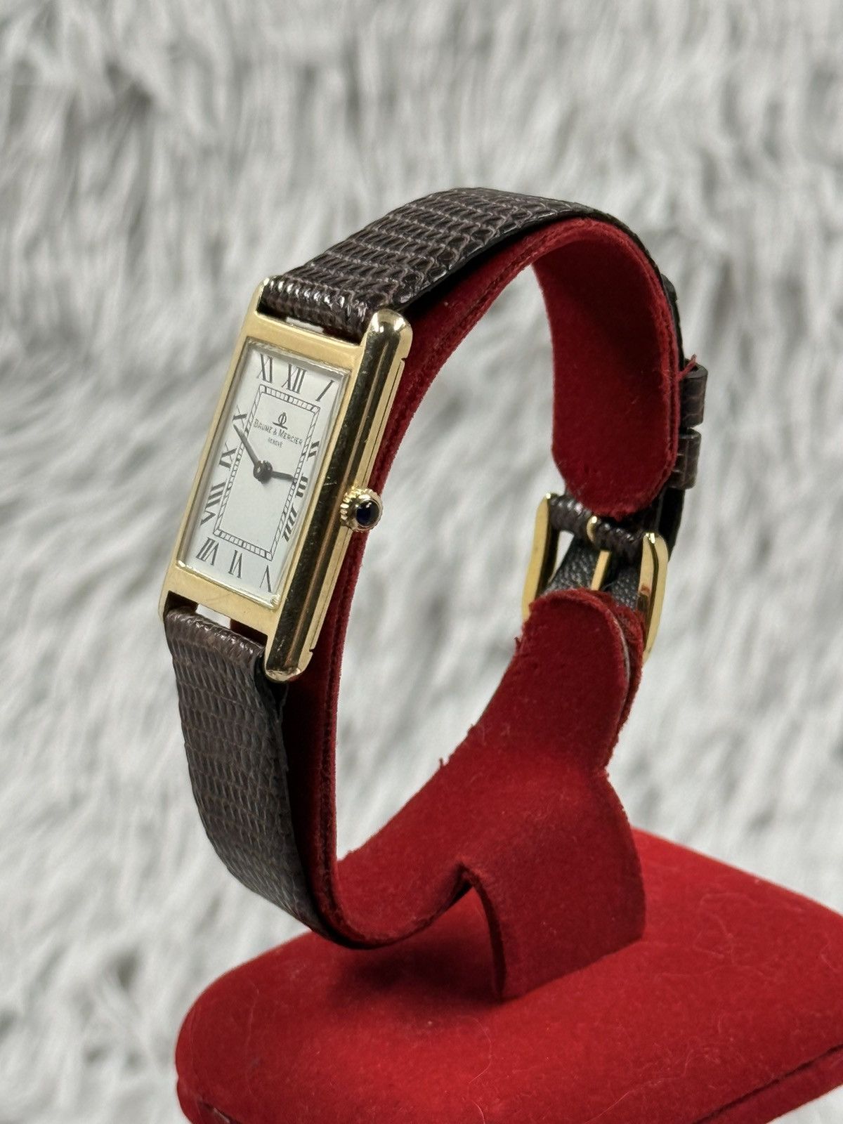 Vintage Vintage Baume & Mercier Tank Swiss Made 14K GOLD Watch Size ONE SIZE - 4 Thumbnail
