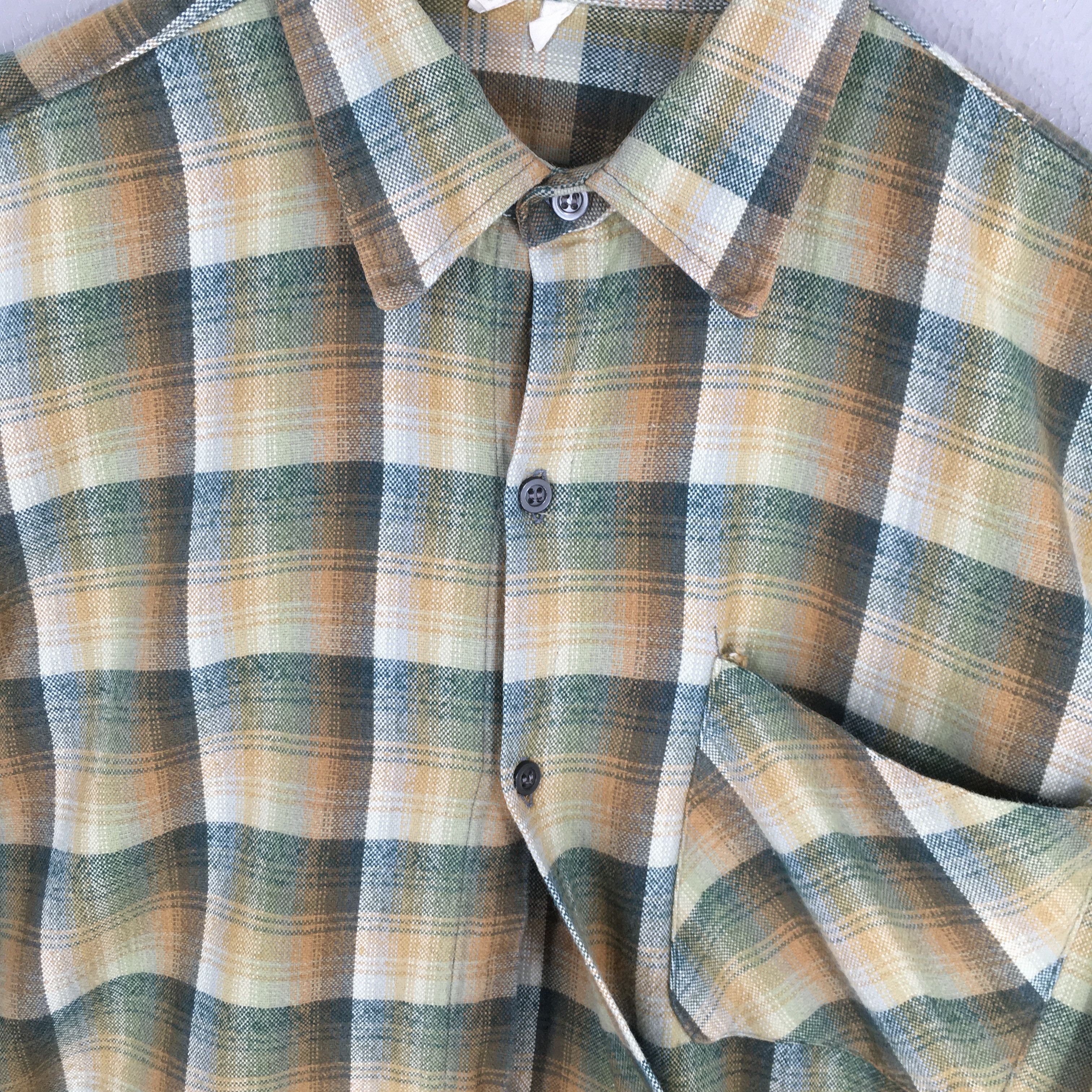 Vintage Vintage 80s Tartan Checkered Extra Long 3 Button Shirt Size US M / EU 48-50 / 2 - 4 Thumbnail