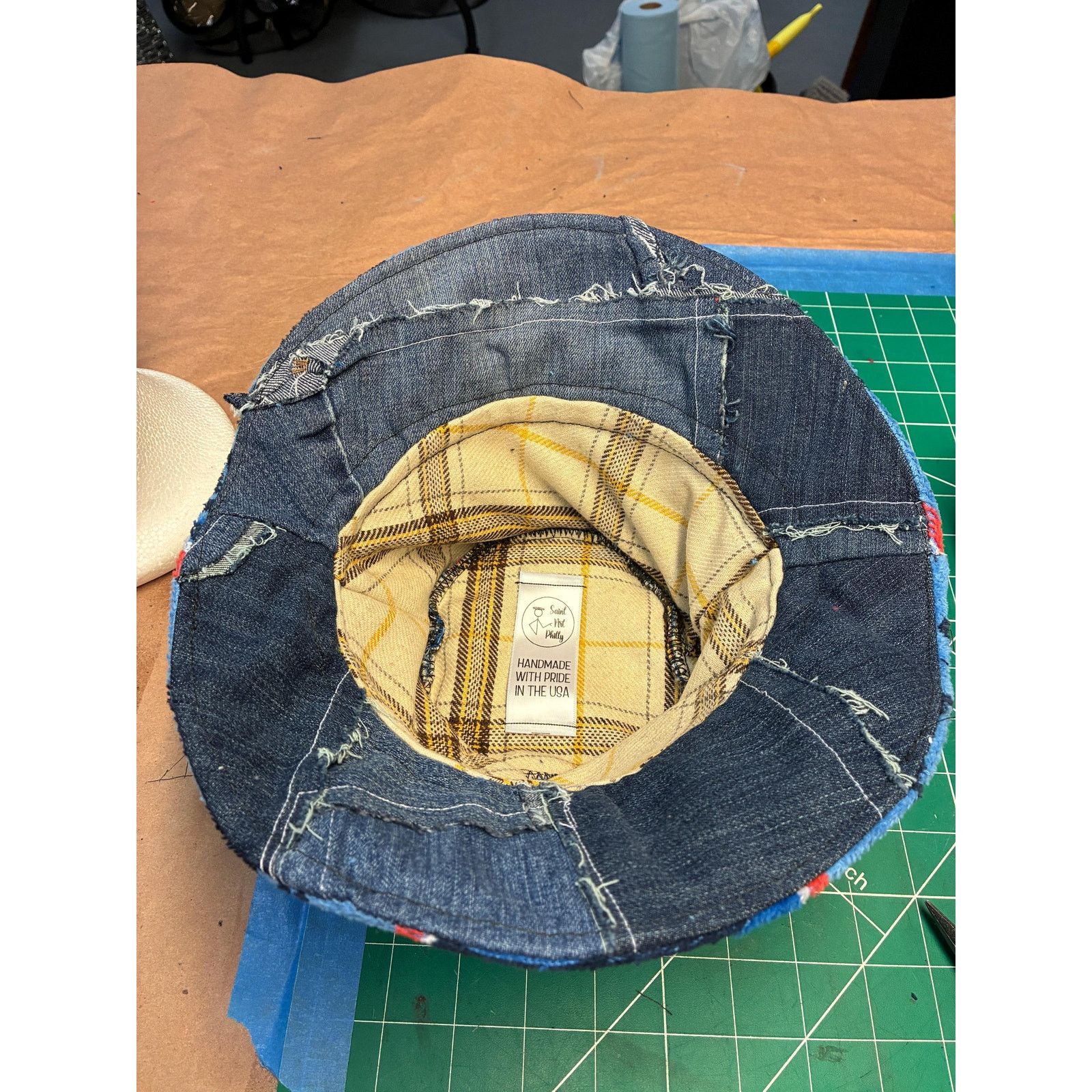 Other Miss Fit Upcycled Patchwork Denim Bucket Hat, Small, Beach Size ONE SIZE - 11 Thumbnail