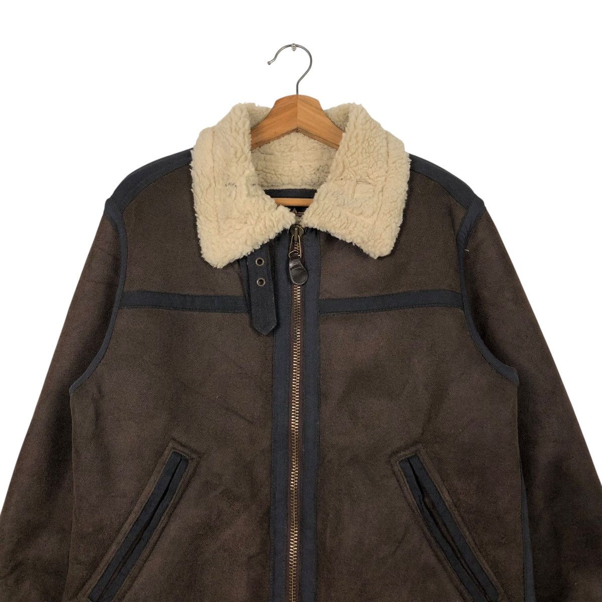 Alpha Industries VINTAGE SHEARLING LEATHER SHEEPSKIN JACKET ALPHA INDUSTRIES Size US L / EU 52-54 / 3 - 5 Thumbnail