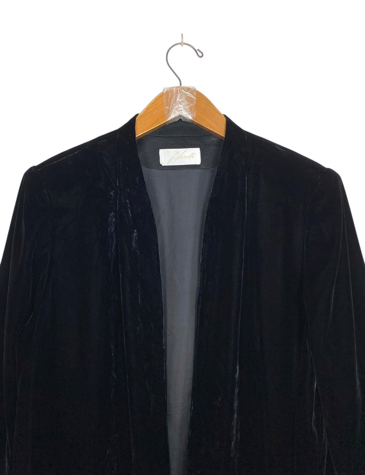 Japanese Brand Rare‼️ Vintage Niccole Velvet Silk Open Jacket Made in Japan Size L / US 10 / IT 46 - 4 Thumbnail