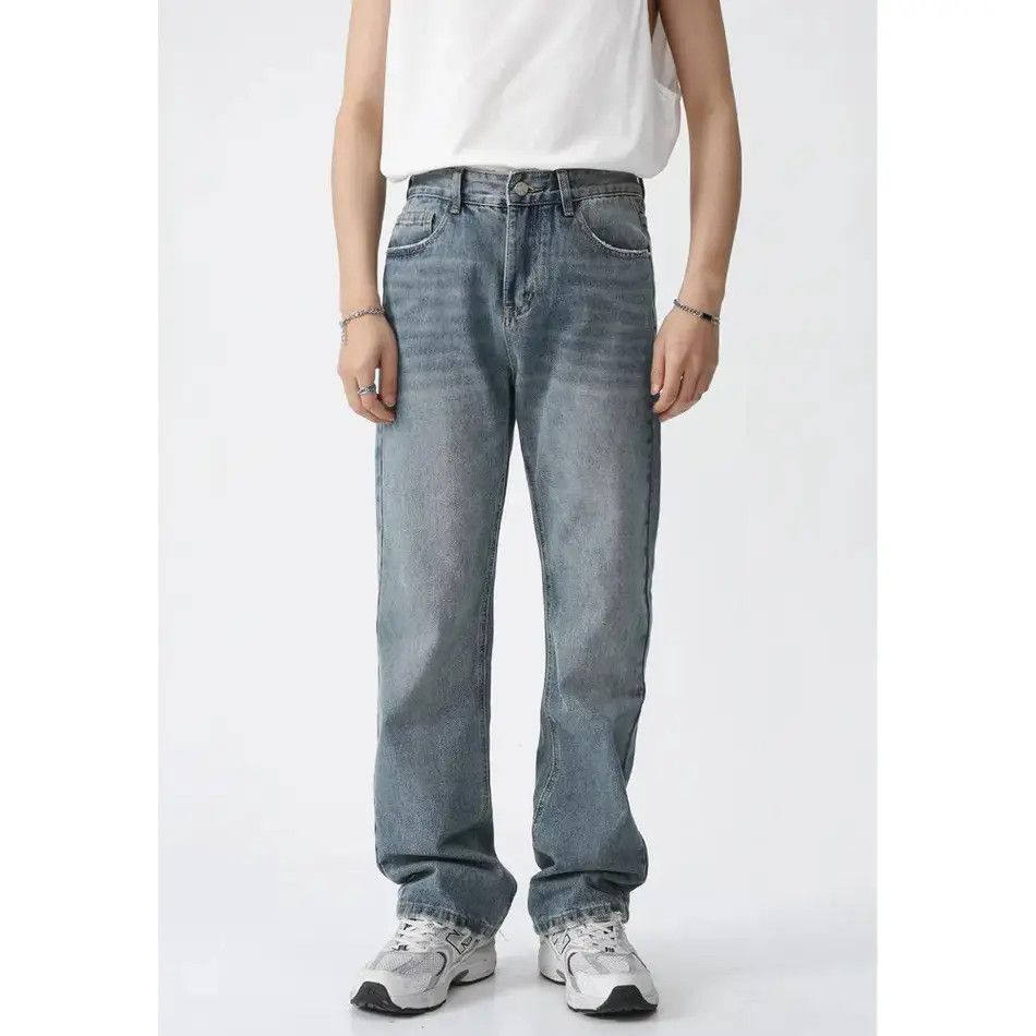 Japanese Brand Retro micro flared straight leg loose jeans Size US 32 / EU 48 - 6 Thumbnail