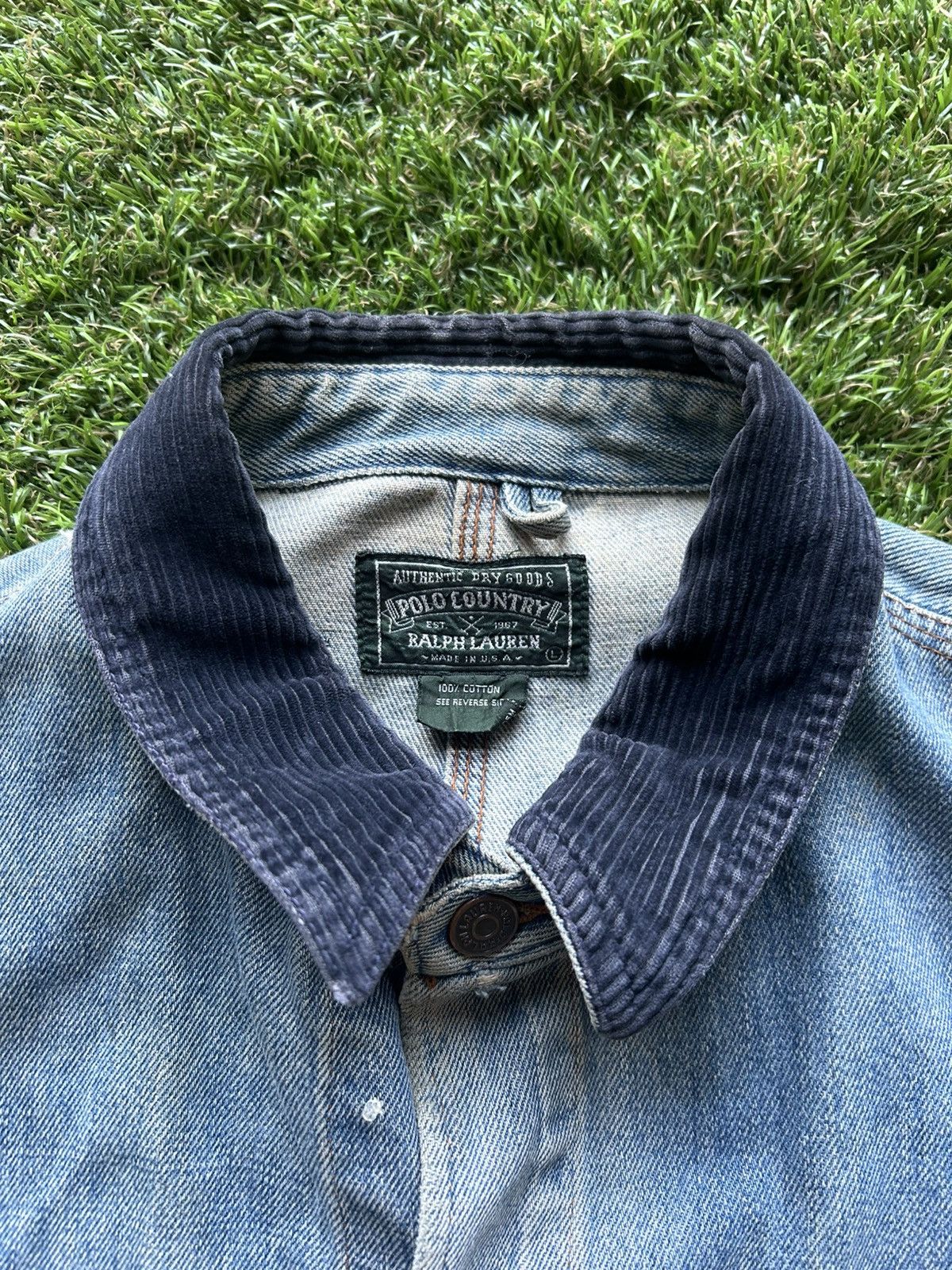 Polo Ralph Lauren × Vintage Vintage 1990s Made In USA Polo Country Denim Jacket Size US L / EU 52-54 / 3 - 4 Thumbnail