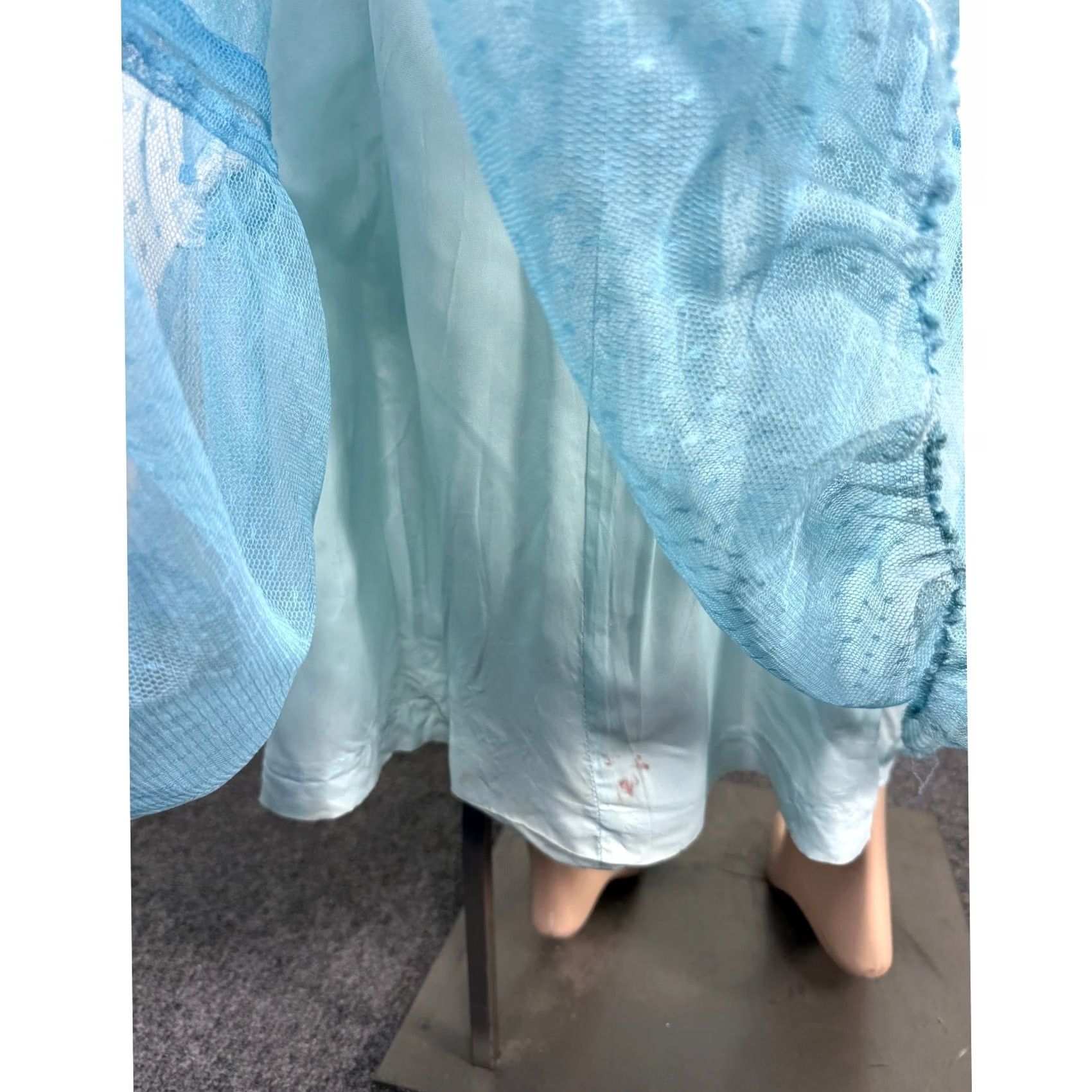 Vintage VINTAGE Dress Womens 2XS Blue 70s Prairie Women Formal Lace Ruffle Maxi Long Evening Size XXS / US 00 / IT 34 - 7 Thumbnail