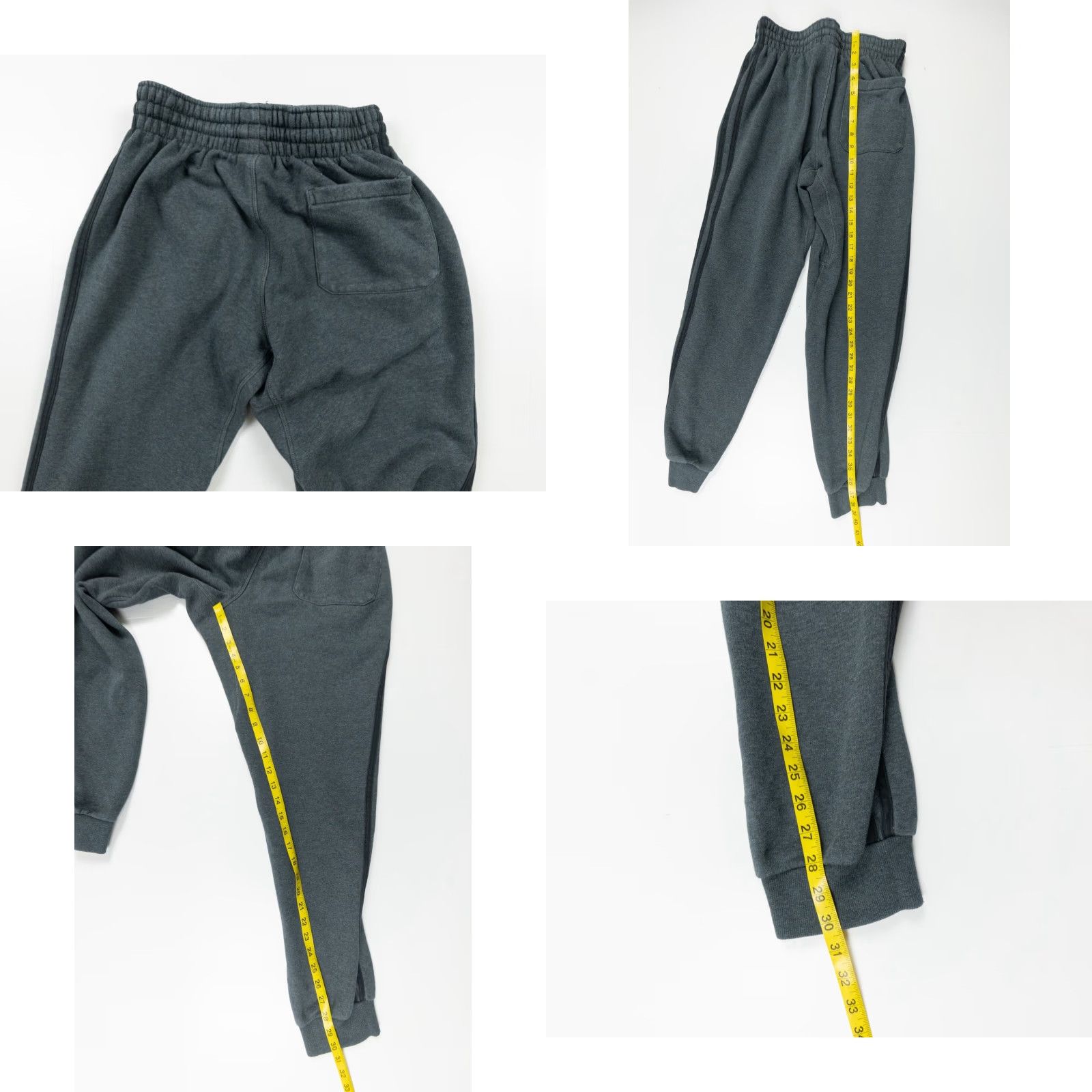 Adidas Adidas Sweatpants Adult Small Gray Activewear Casual 3 Stripes Size US 29 - 8 Thumbnail