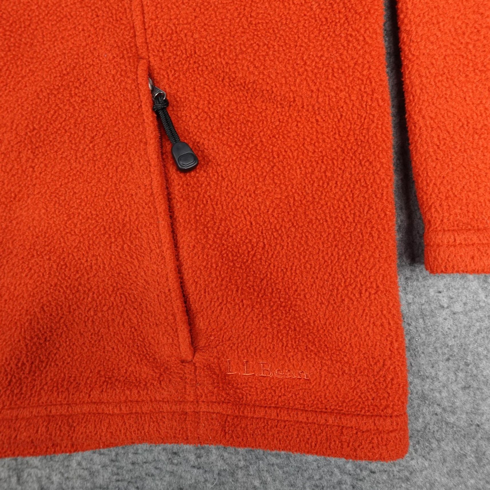 LL Bean Jacket Polartec Fleece Burnt Orange Snap Outdoor XL Tall Mens